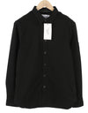 Black Cotton Button-Up