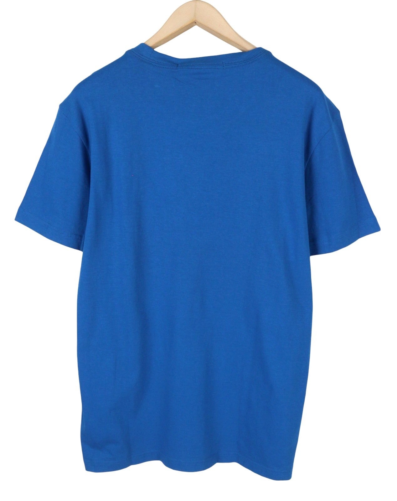 CALVIN KLEIN Men T-Shirt XL Blue Cotton Tricot Front Logo Short Sleeved