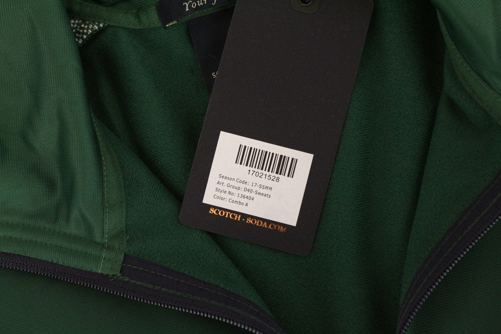 SCOTCH & SODA Men Sweatshirt XL Sweatshirt Tracksuit High Neck Green Classic