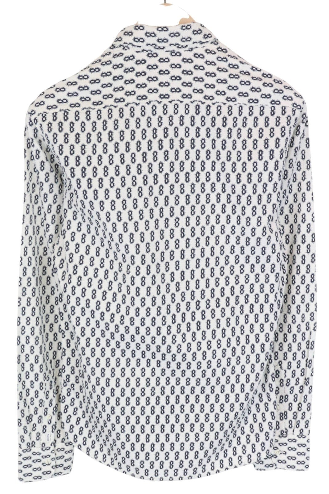 SCOTCH & SODA Ams Couture Men Shirt L Off-White Cotton Long Sleeve Patterned