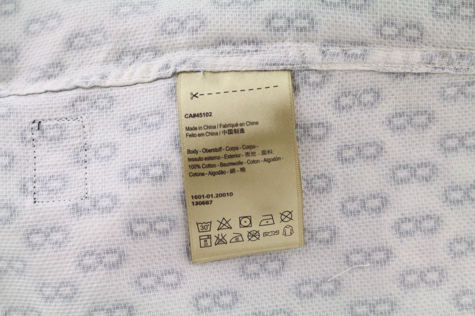 SCOTCH & SODA Ams Couture Men Shirt L Off-White Cotton Long Sleeve Patterned