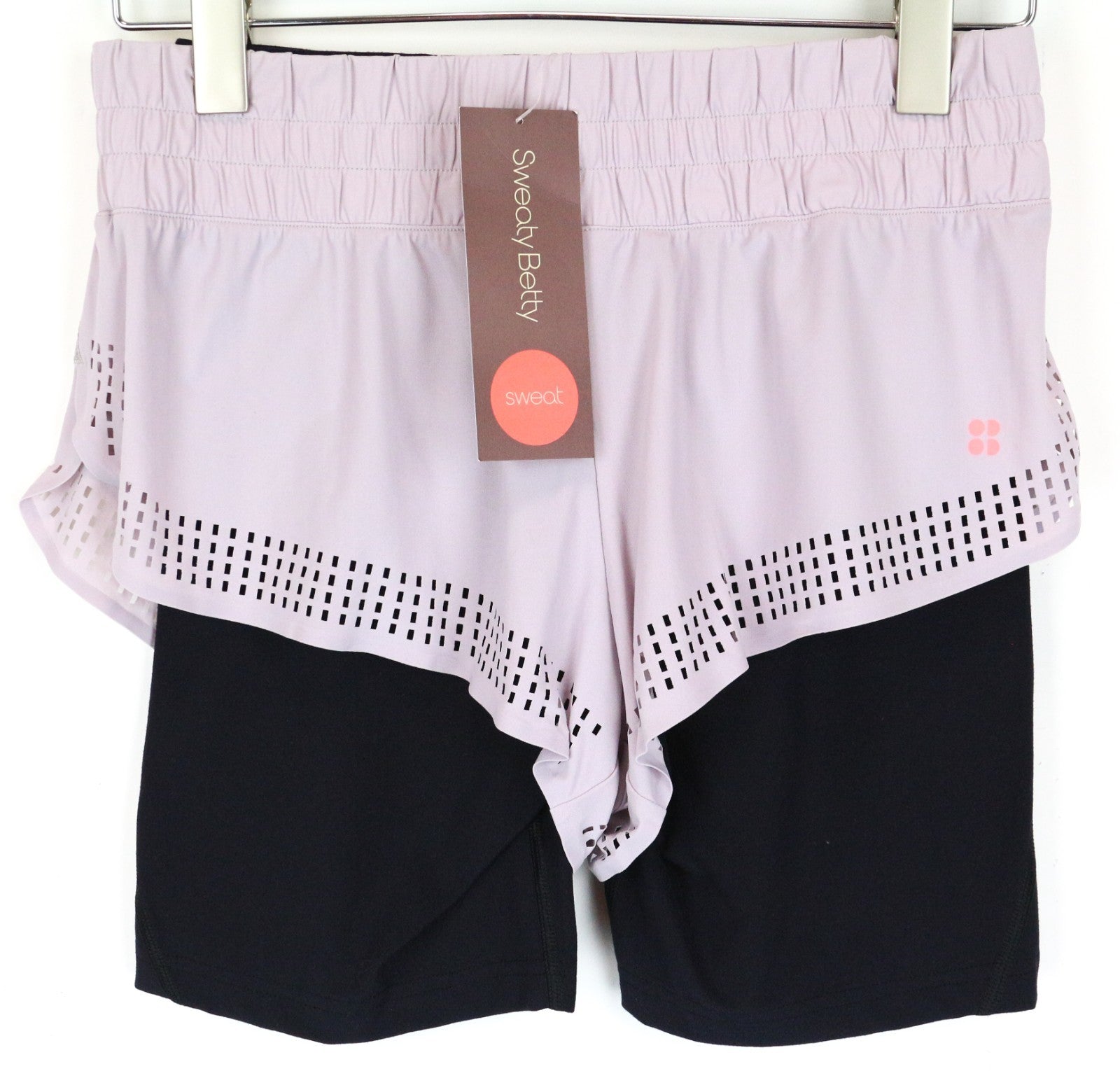 SWEATY BETTY Aerial 2in1 Women Shorts S Purple Stretch Layered Activewear