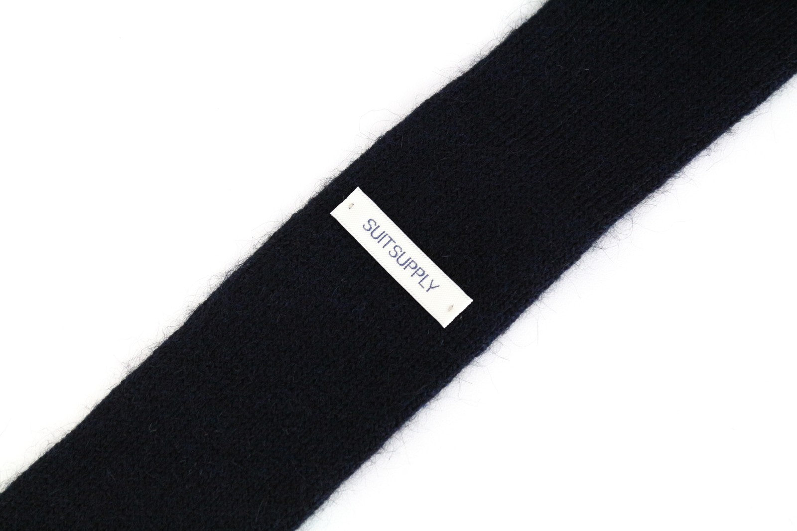 SUITSUPPLY Men Tie 146 x 5.9 cm Navy Alpaca Wool Blend Squared-End Classic