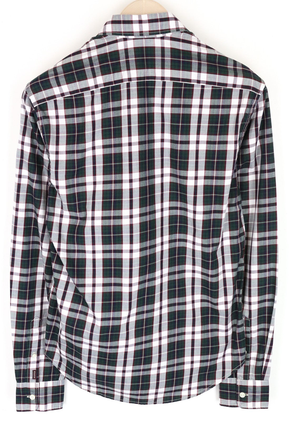 SCOTCH & SODA Ams Couture Men Shirt S Dark Green Pure Cotton Checked Button-Up
