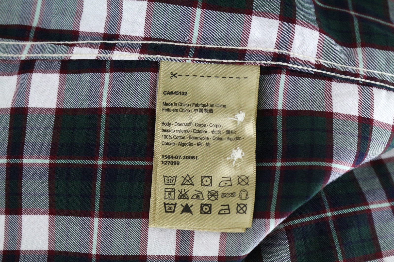 SCOTCH & SODA Ams Couture Men Shirt S Dark Green Pure Cotton Checked Button-Up