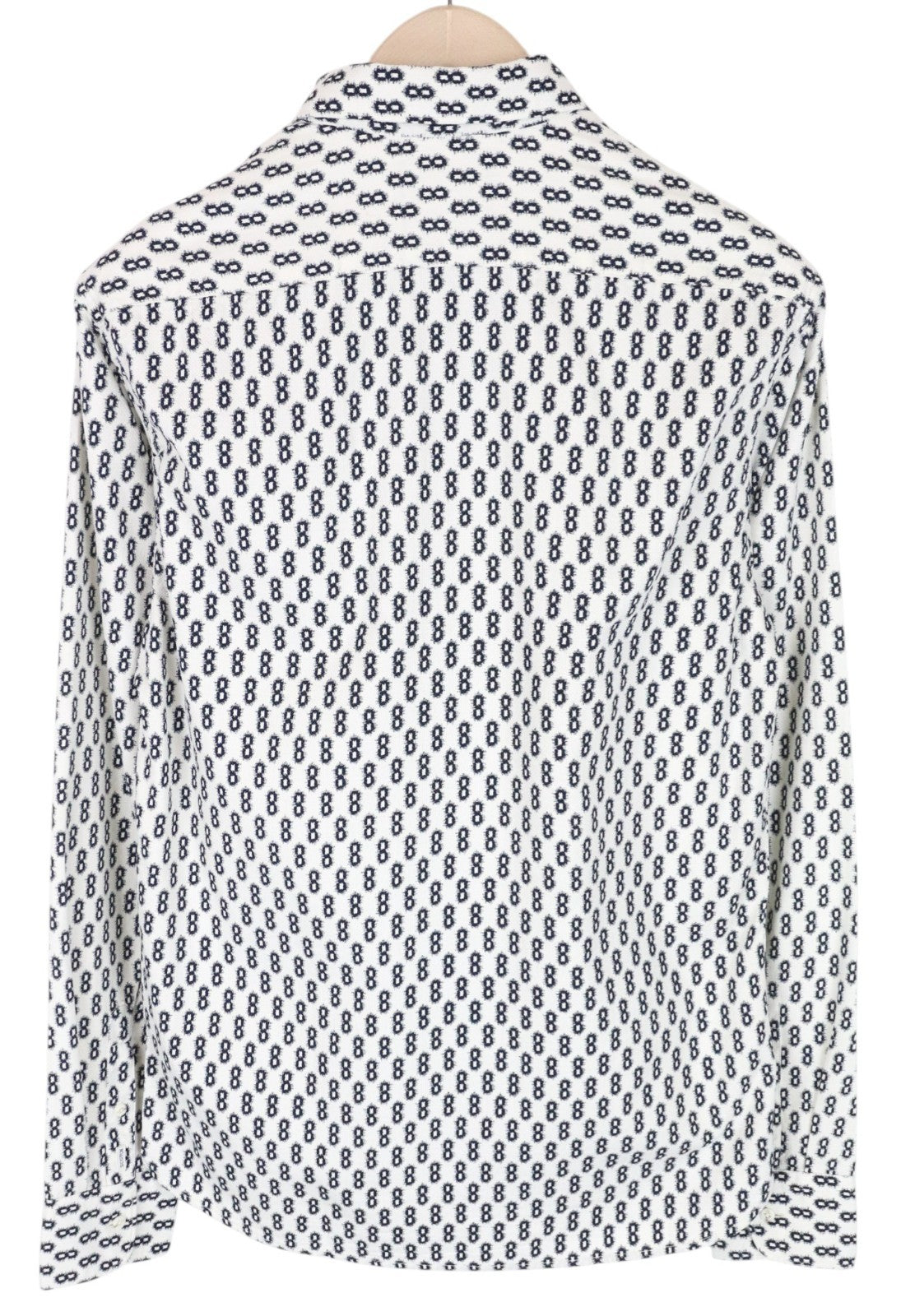 SCOTCH & SODA Ams Couture Men Shirt M Off-White Cotton Patterned Long Sleeve