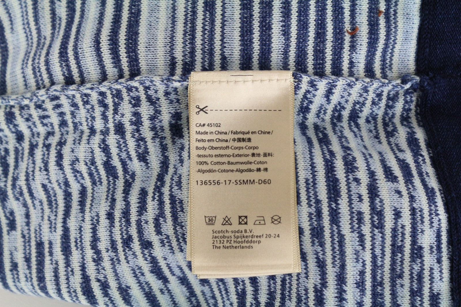 SCOTCH & SODA Ams Couture Men Sweatshirt M Blue Pure Cotton Long Fit Pull On