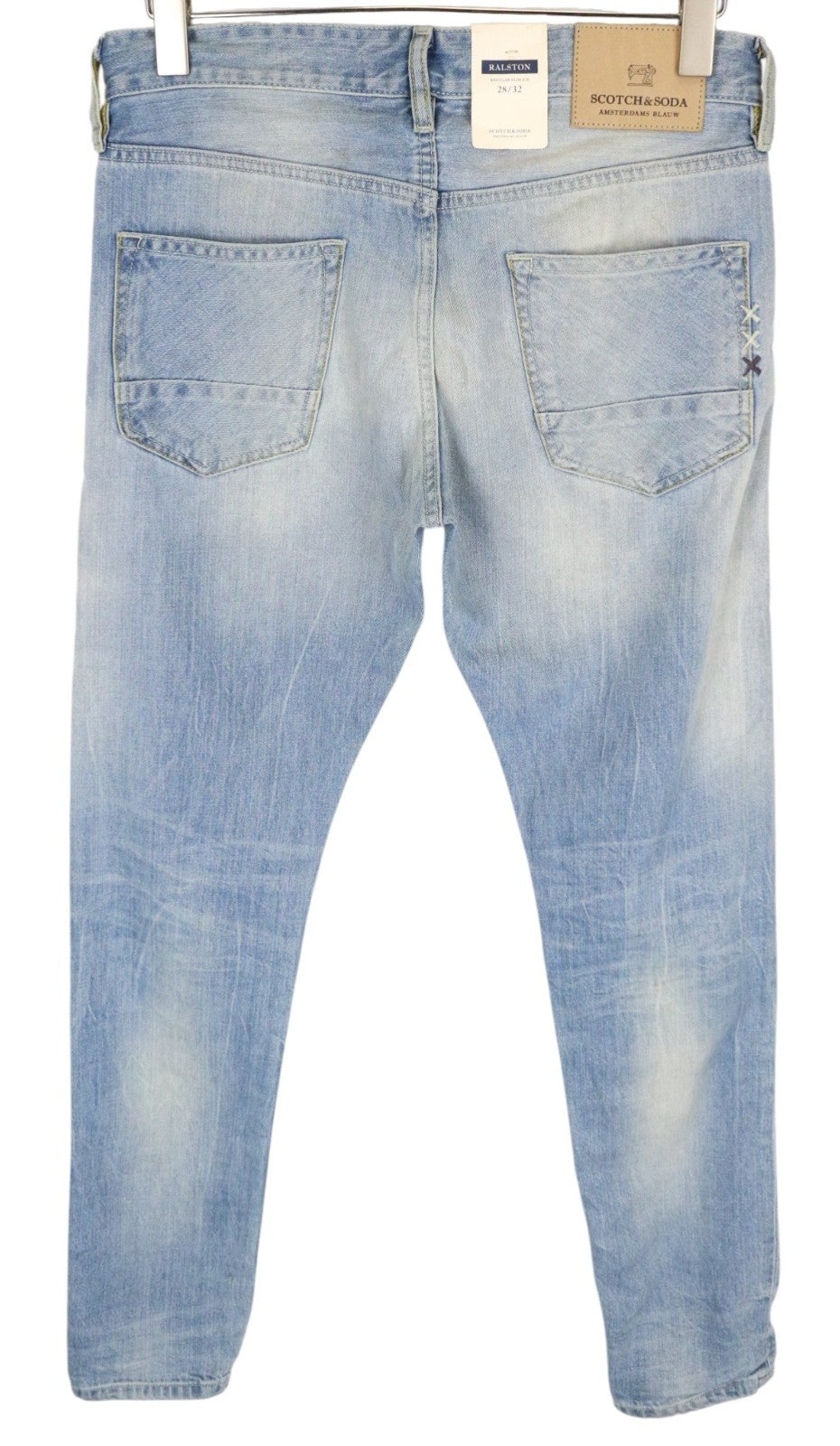 SCOTCH & SODA Ralston Men Jeans W28/L32 Slim Fit Washed Blue Pure Cotton