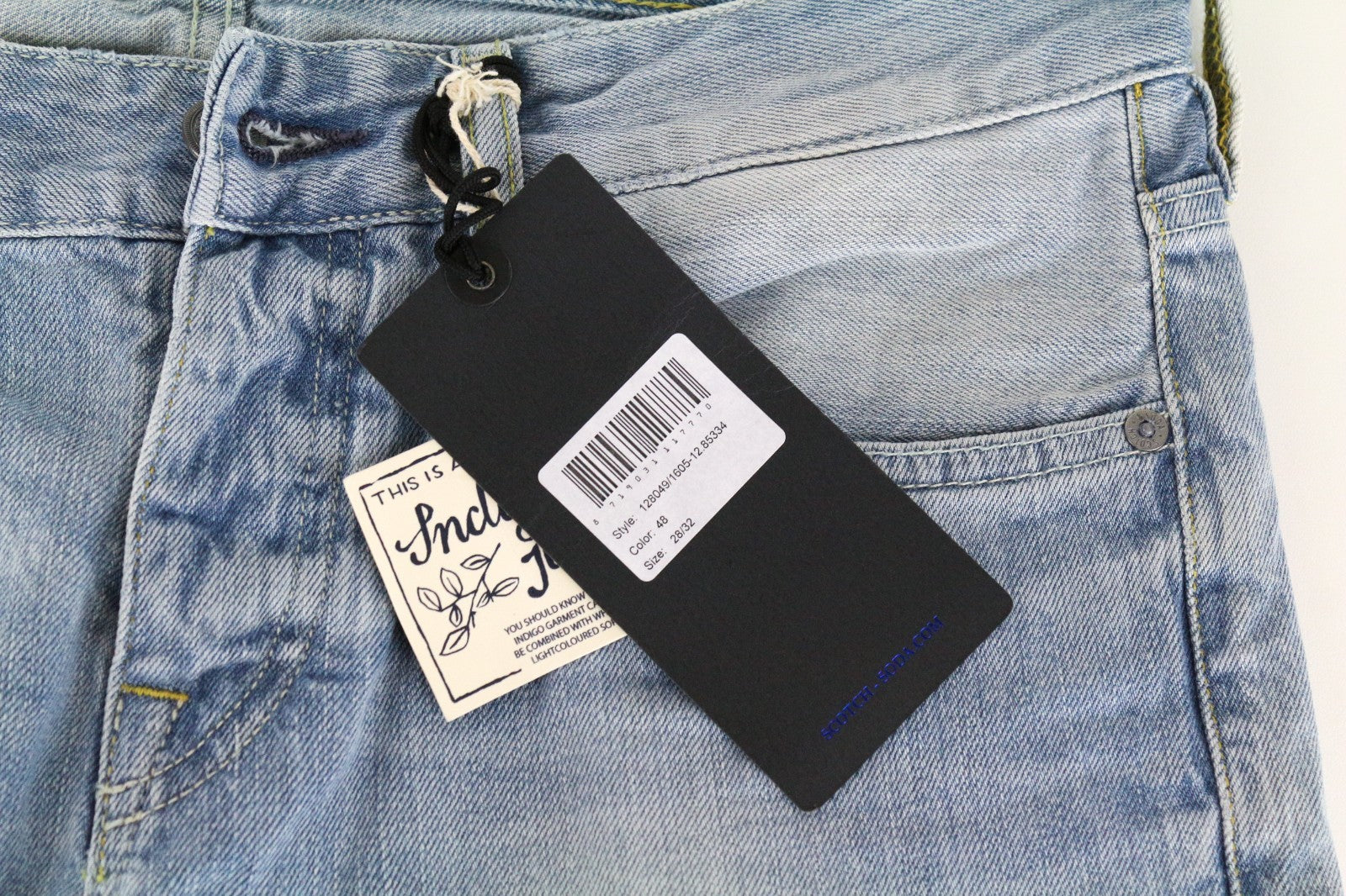 SCOTCH & SODA Ralston Men Jeans W28/L32 Slim Fit Washed Blue Pure Cotton