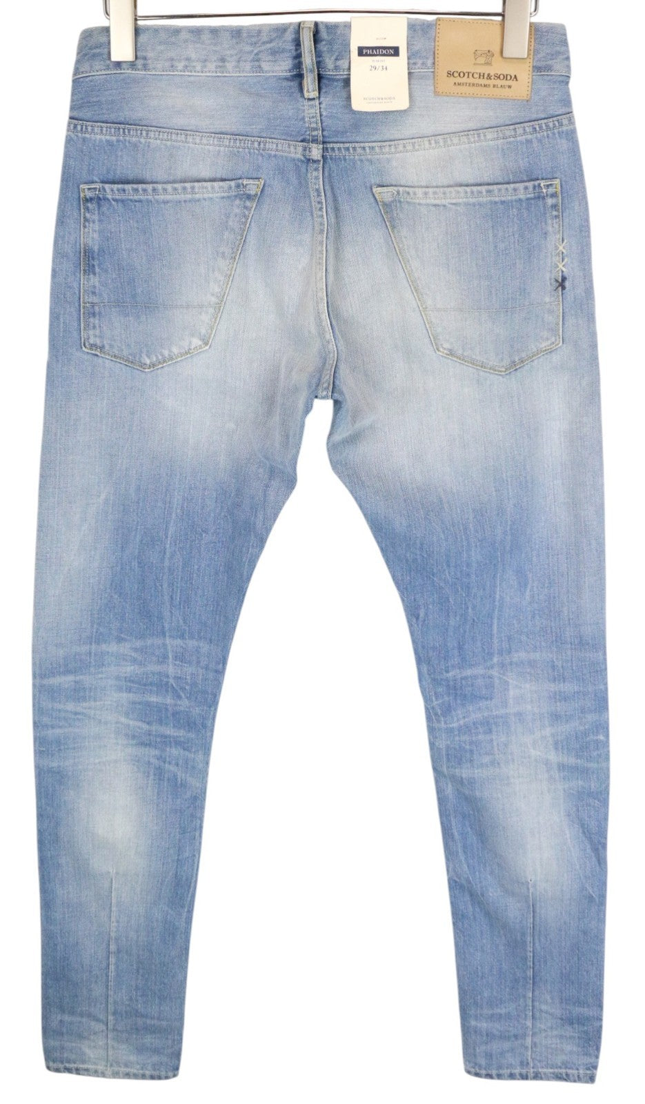 SCOTCH & SODA Phaidon Men Jeans W29/L34 Slim Fit Blue Pure Cotton Wash 5-Pocket