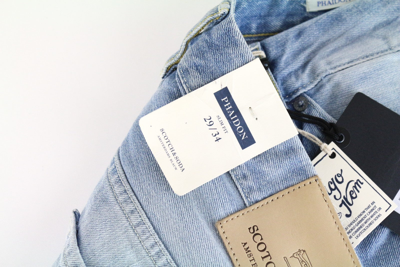 SCOTCH & SODA Phaidon Men Jeans W29/L34 Slim Fit Blue Pure Cotton Wash 5-Pocket