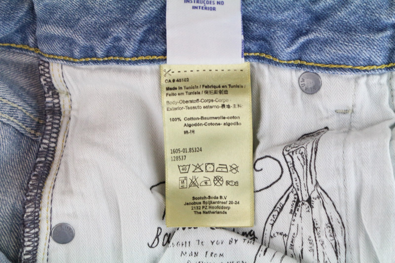 SCOTCH & SODA Phaidon Men Jeans W29/L34 Slim Fit Blue Pure Cotton Wash 5-Pocket