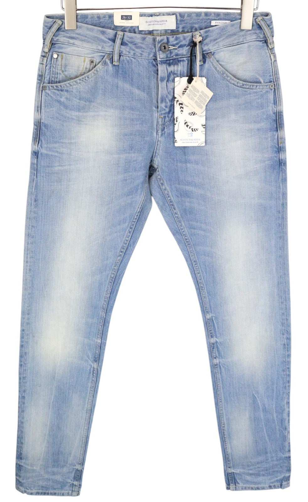 SCOTCH & SODA Phaidon Men Jeans W29/L32 Slim Fit Blue Cotton Washed 5-Pocket