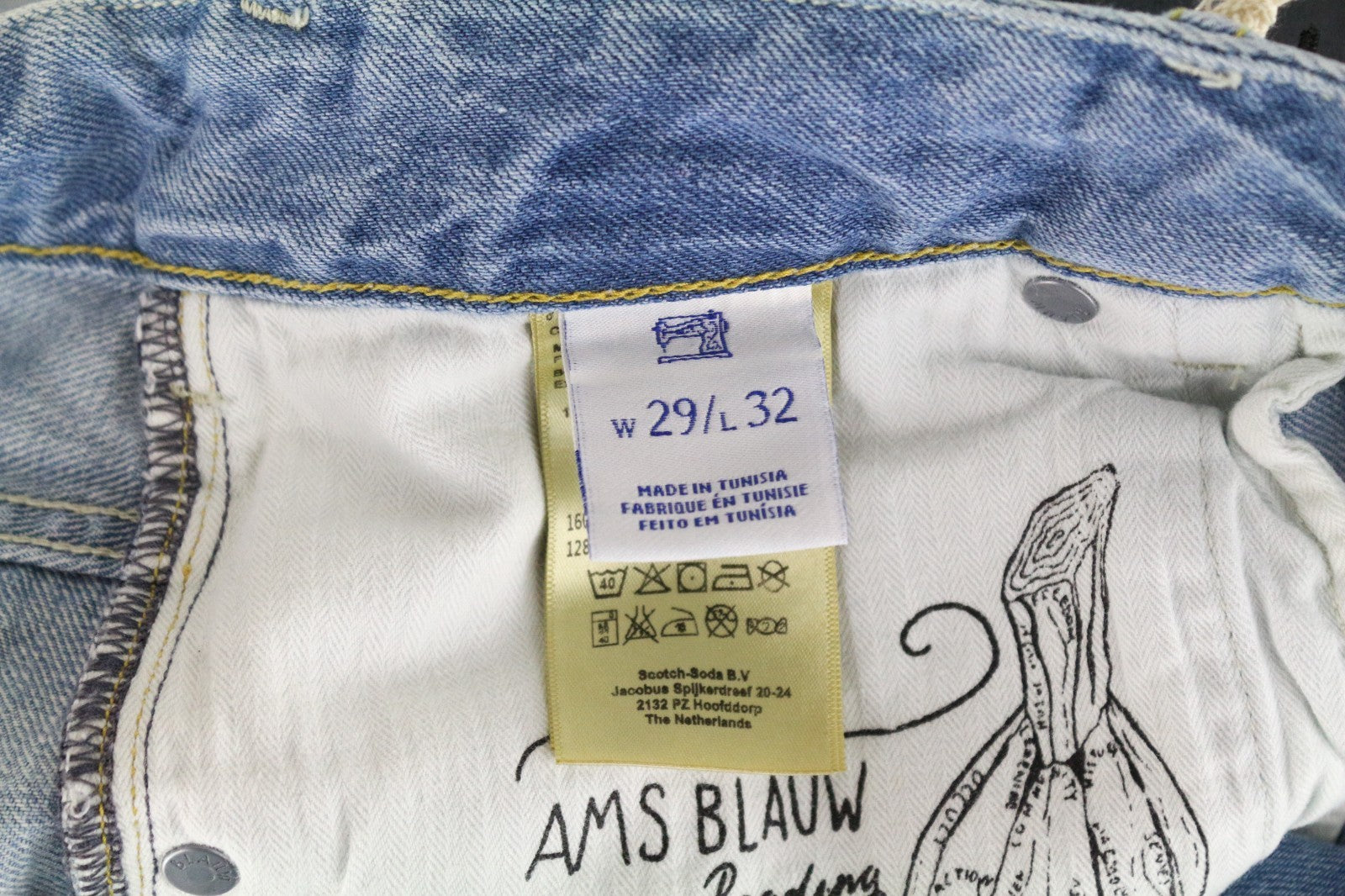 SCOTCH & SODA Phaidon Men Jeans W29/L32 Slim Fit Blue Cotton Washed 5-Pocket