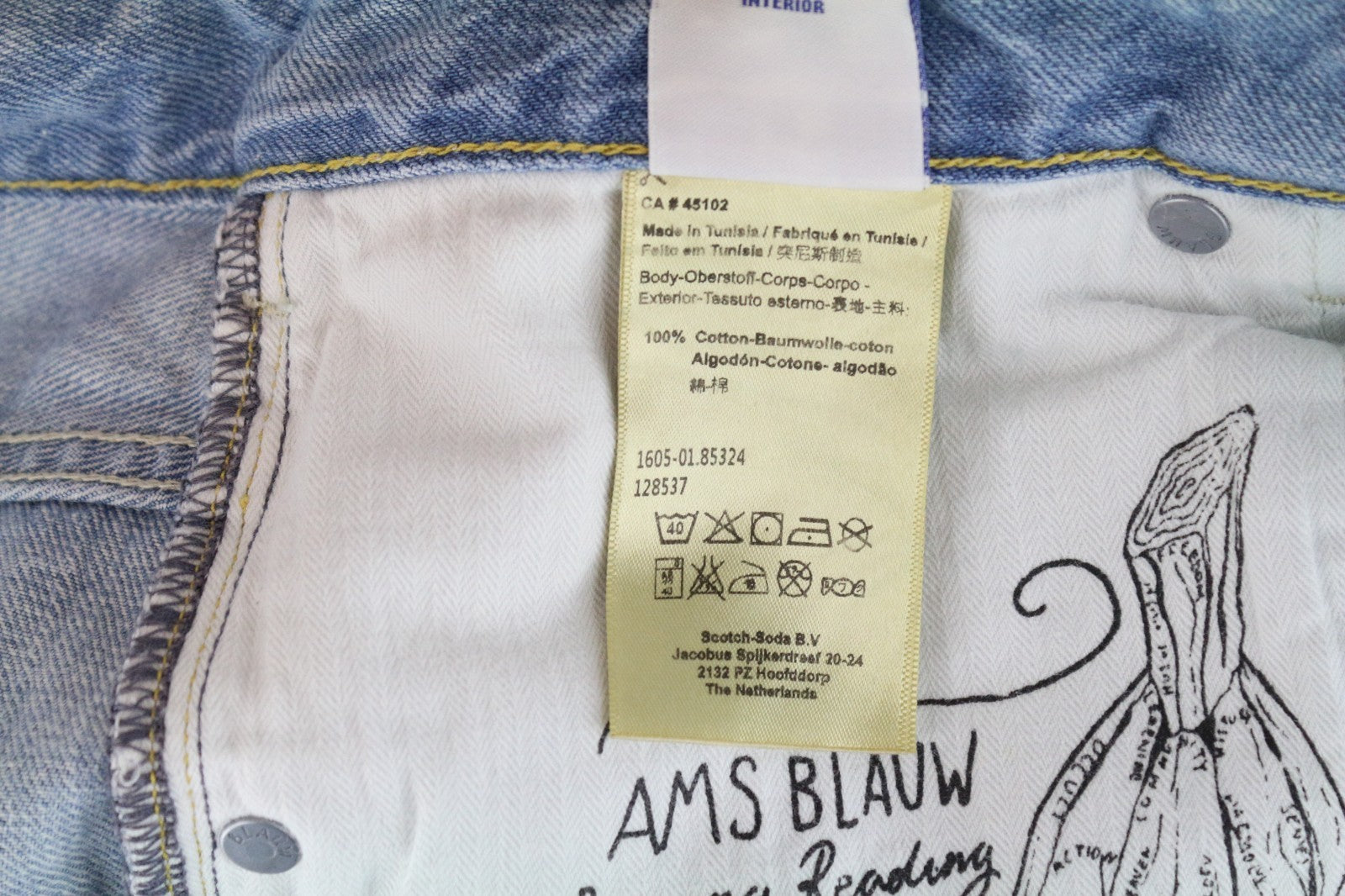 SCOTCH & SODA Phaidon Men Jeans W29/L32 Slim Fit Blue Cotton Washed 5-Pocket