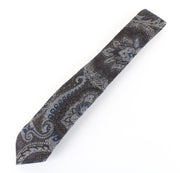 SUITSUPPLY Men Tie 150 x 8 cm Grey Blue Patterned Wool Silk Pointed-End Formal