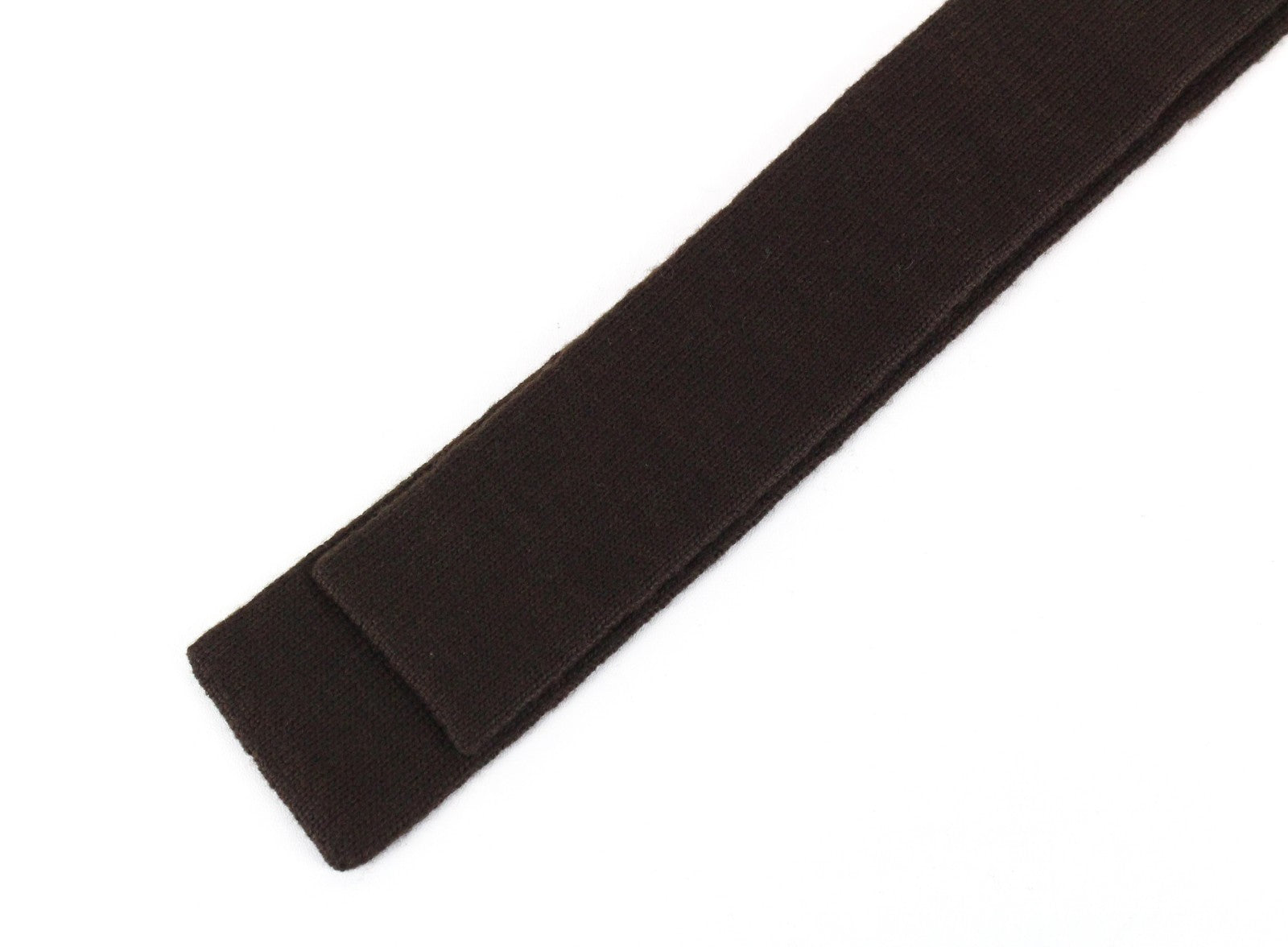 SUITSUPPLY Men Tie ~144 x 6 cm Brown Pure Merino Wool Knitted Squared-End