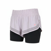 SWEATY BETTY Aerial 2in1 Women Shorts M Purple Black Sports Gym Stretch Logo