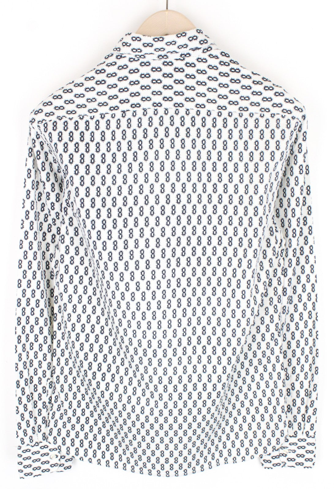SCOTCH & SODA Ams Couture Men Shirt M White Cotton Pattern Long Sleeve Button