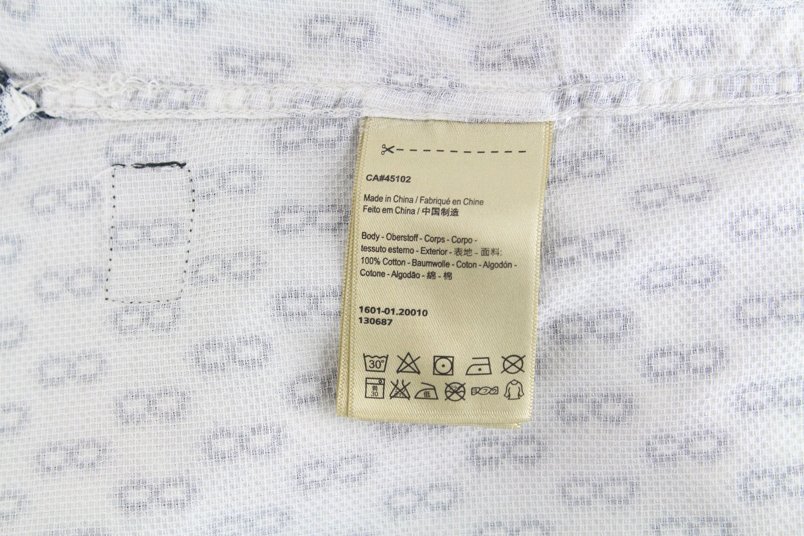 SCOTCH & SODA Ams Couture Men Shirt M White Cotton Pattern Long Sleeve Button