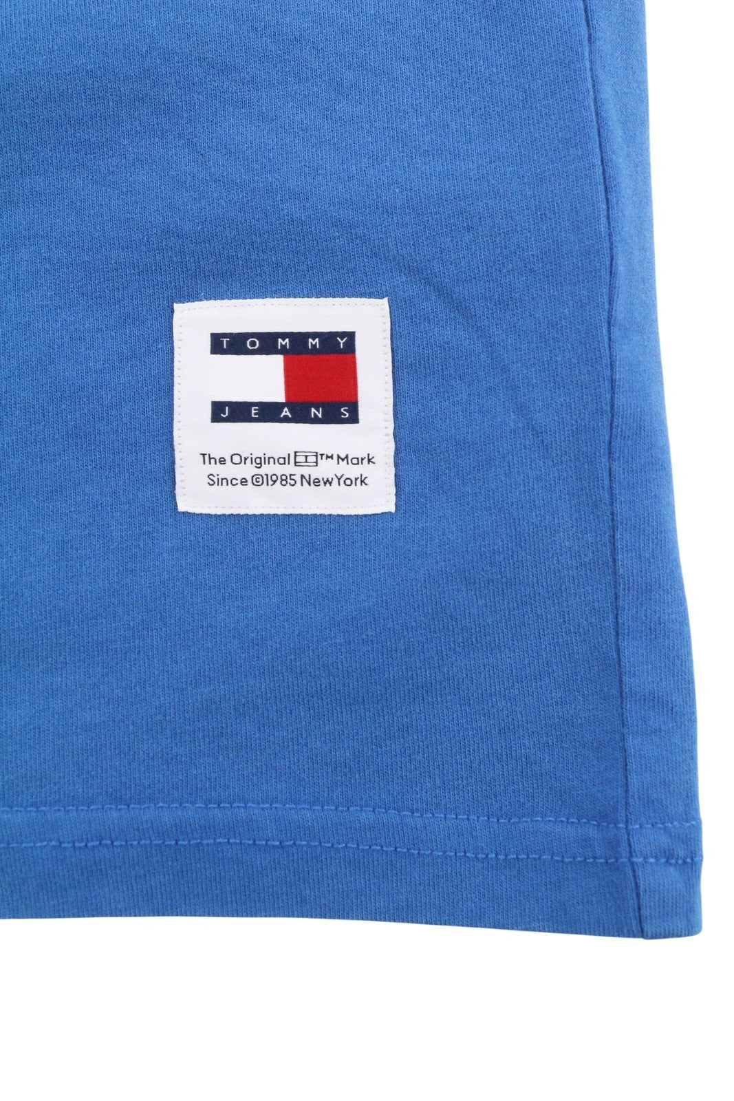 TOMMY HILFIGER Men T-Shirt M Blue Crew Neck Logo Print Cotton Short Sleeve