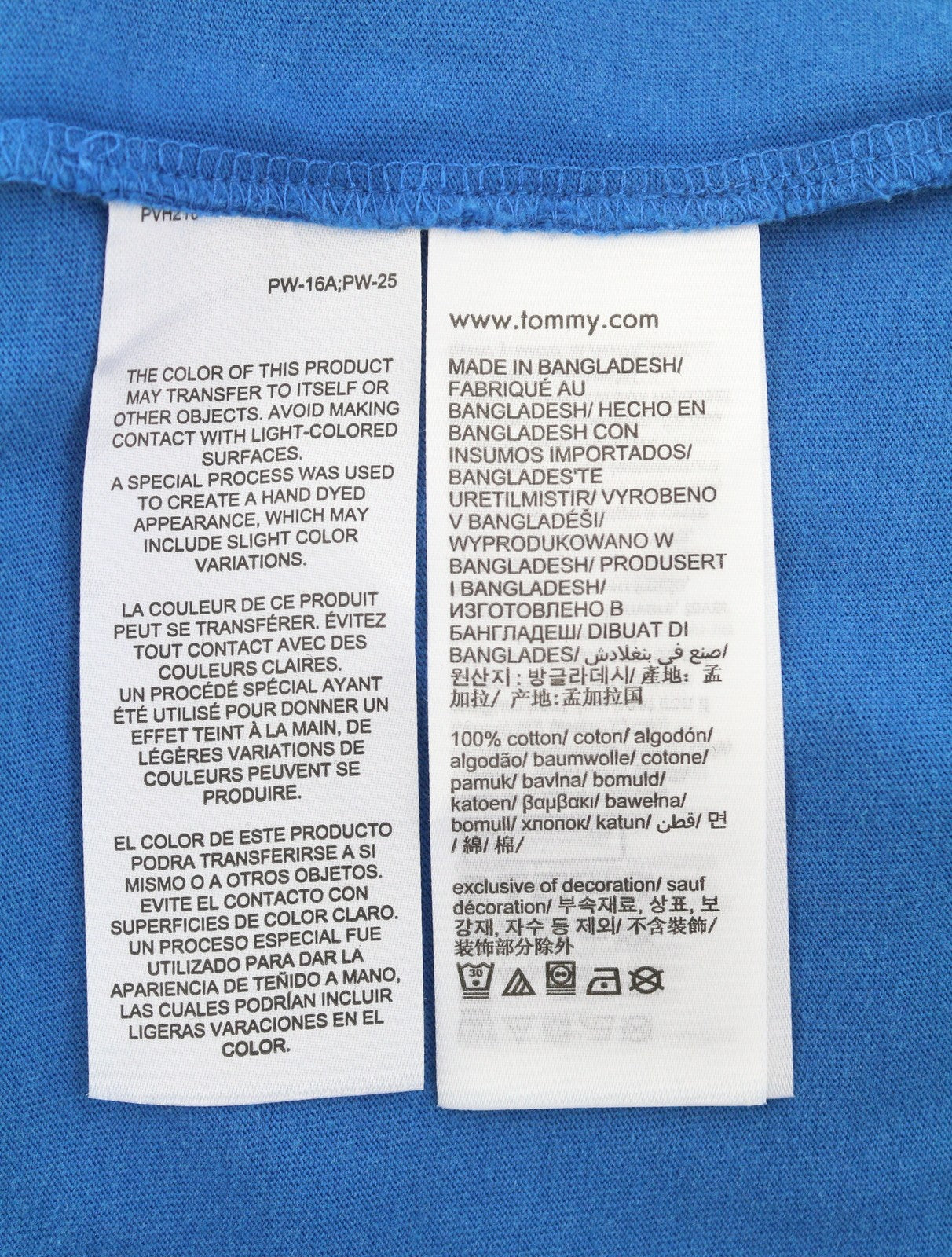 TOMMY HILFIGER Men T-Shirt M Blue Crew Neck Logo Print Cotton Short Sleeve