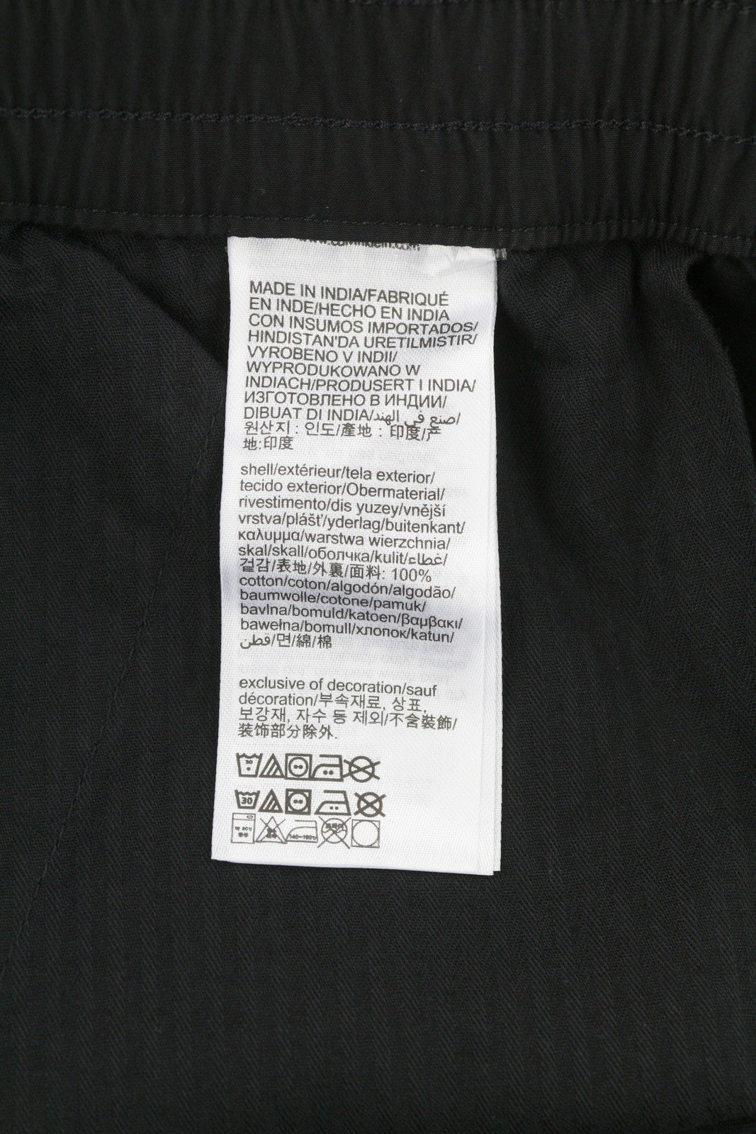 CALVIN KLEIN Utility Cotton Pop Men Trousers M Black Cargo Elastic Waist Logo