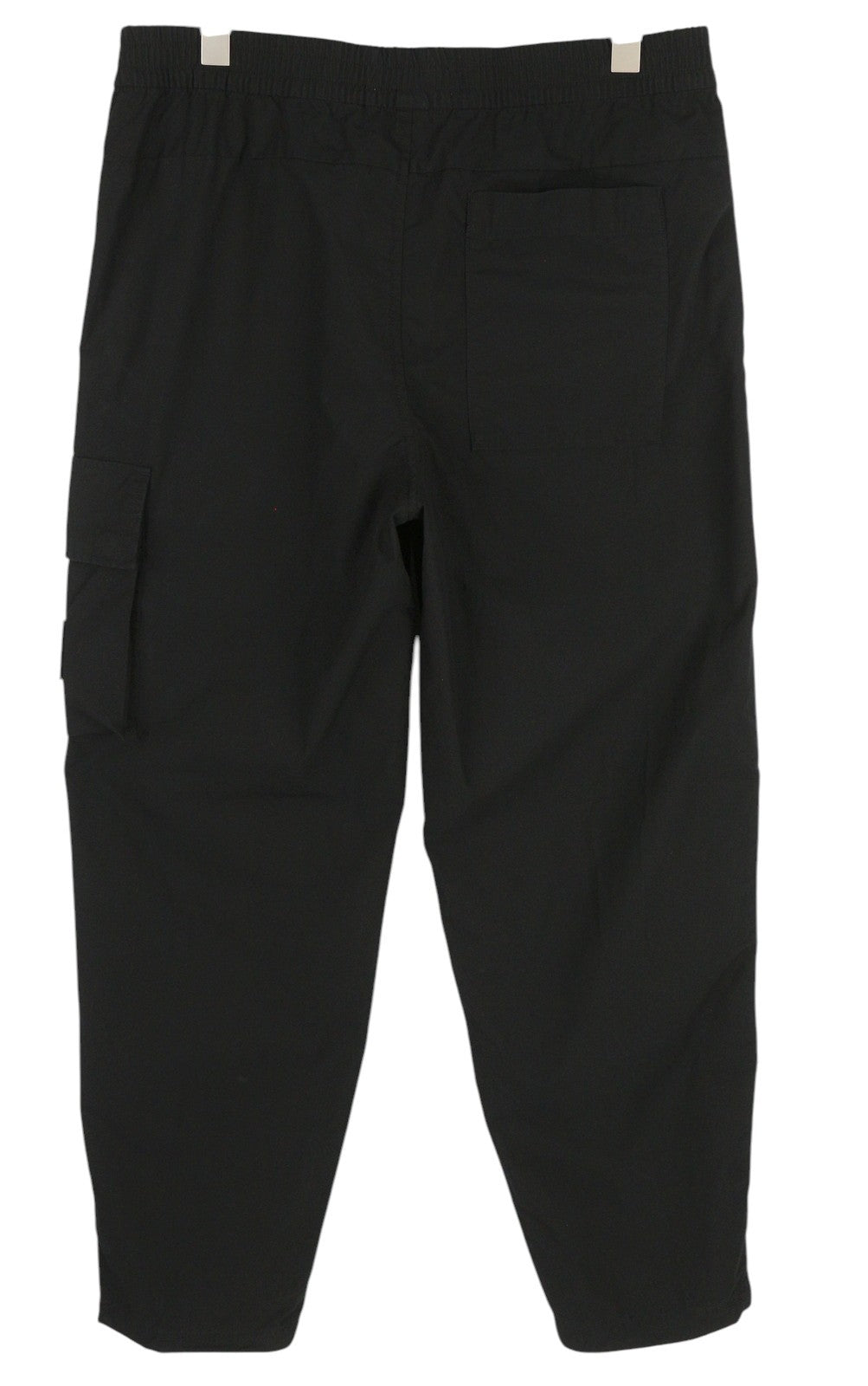 CALVIN KLEIN Utility Cotton Pop Men Trousers S Black Cargo Elastic Waist Logo