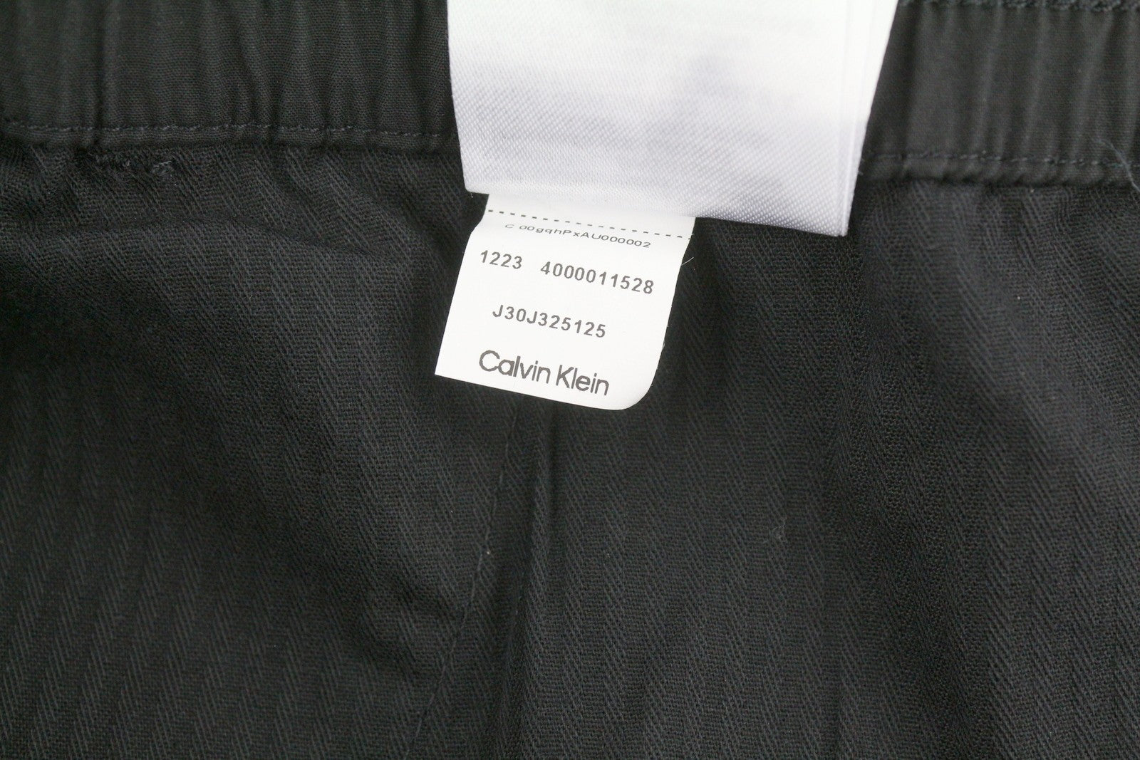 CALVIN KLEIN Utility Cotton Pop Men Trousers 2XL Black Cargo Elastic Waist Logo