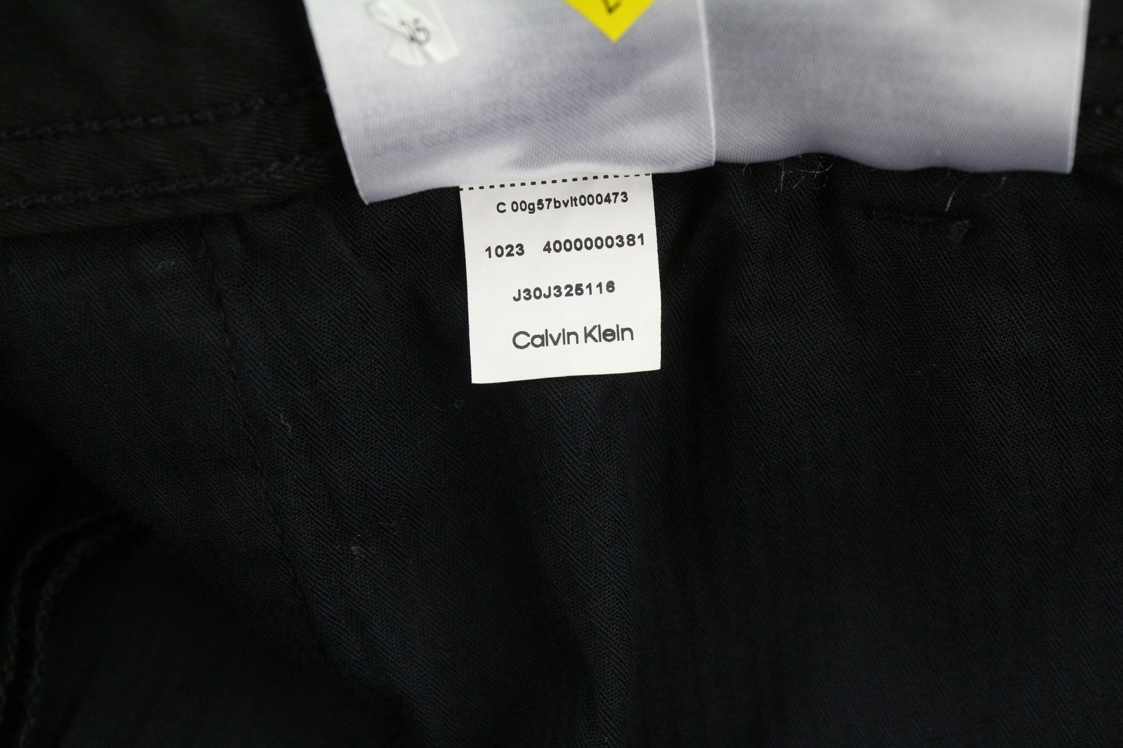 CALVIN KLEIN Straight Cargo Men Trousers M Black Patch Pockets Regular Fit Dark