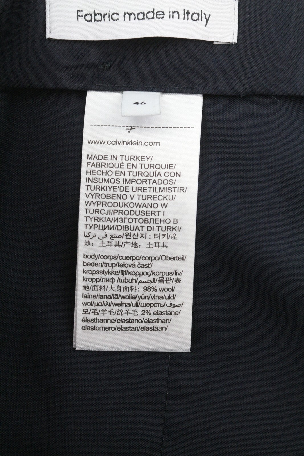 CALVIN KLEIN Stretch Wool Slim Men Trousers W30 Blue Flat Front Classic RRP139
