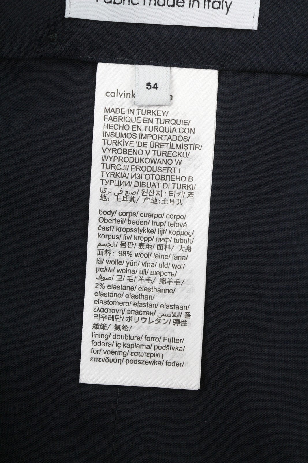 CALVIN KLEIN Stretch Wool Slim Men Trousers W38 Blue Flat Front Classic RRP139