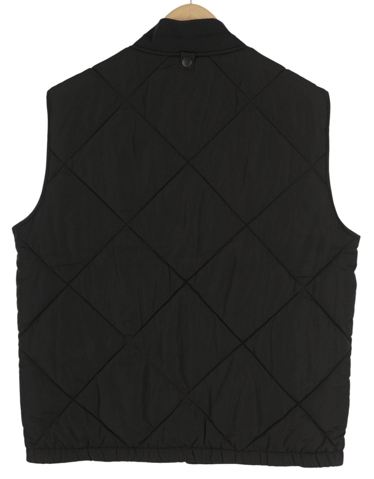 CALVIN KLEIN Signature Quilt Men Waistcoat S Black Padded Bomber Vest RRP279