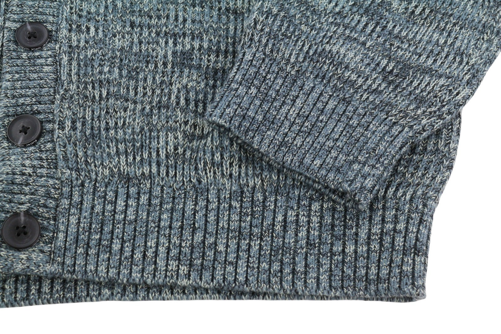 CALVIN KLEIN Twisted Yarn Cardigan Men Jumper L Multicoloured Button-Up RRP129