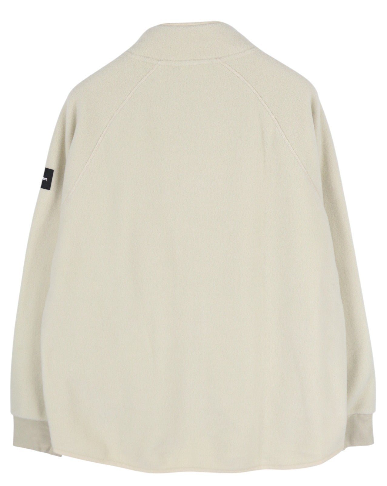 CALVIN KLEIN Premium Polar Fleece Men Sweatshirt L Beige Comfort Fit RRP179