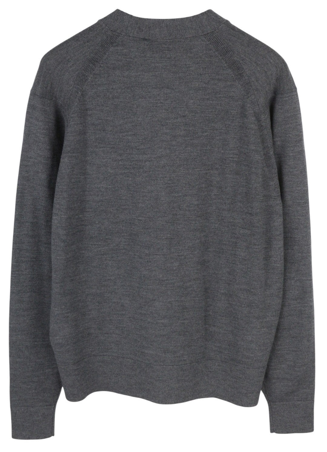 CALVIN KLEIN Merino Comfort Cardigan Men Jumper S Grey Melange Button-Up Knit