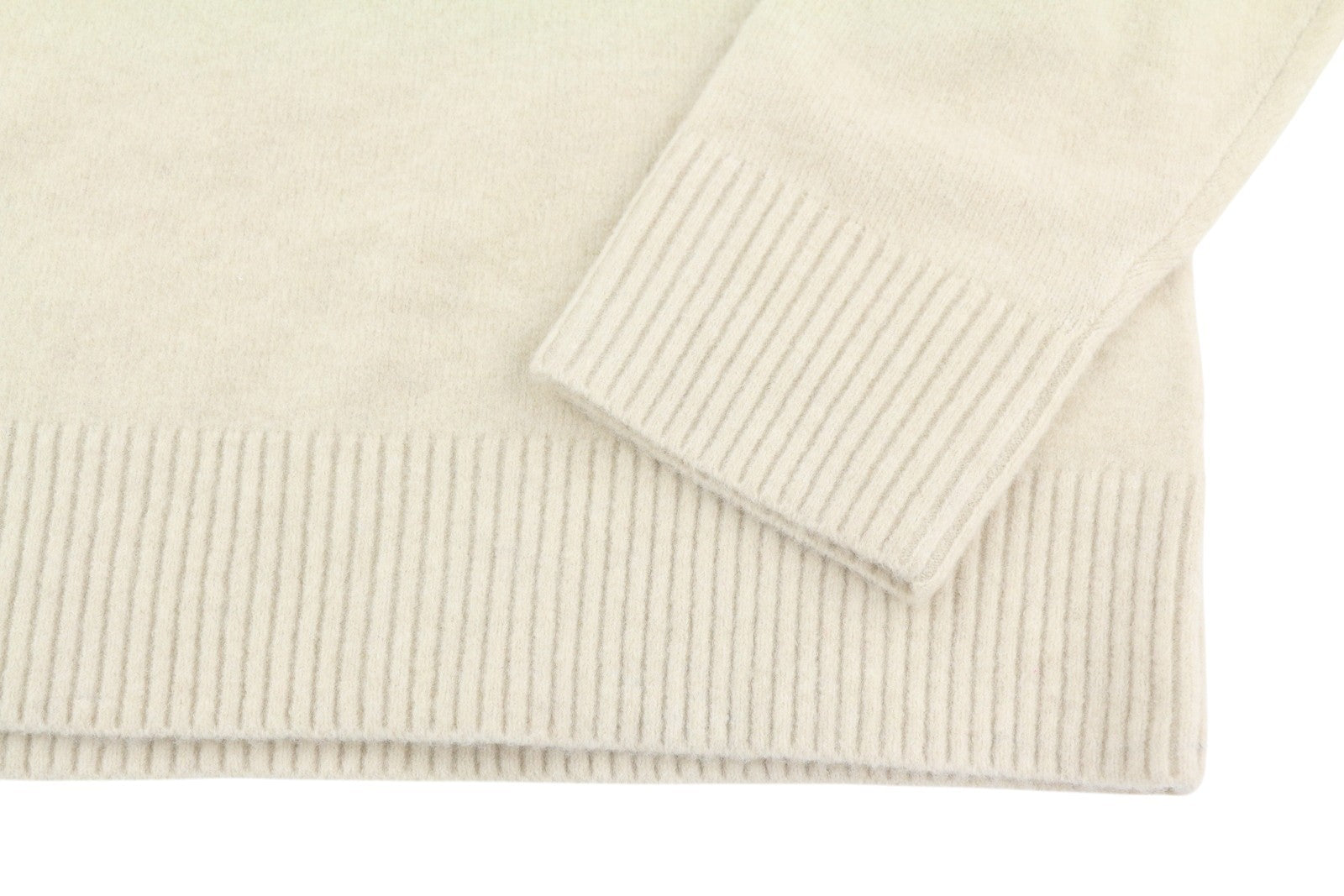 CALVIN KLEIN Lycra Blend Comfort Men Jumper M Beige Wool Blend V-Neck Pull On