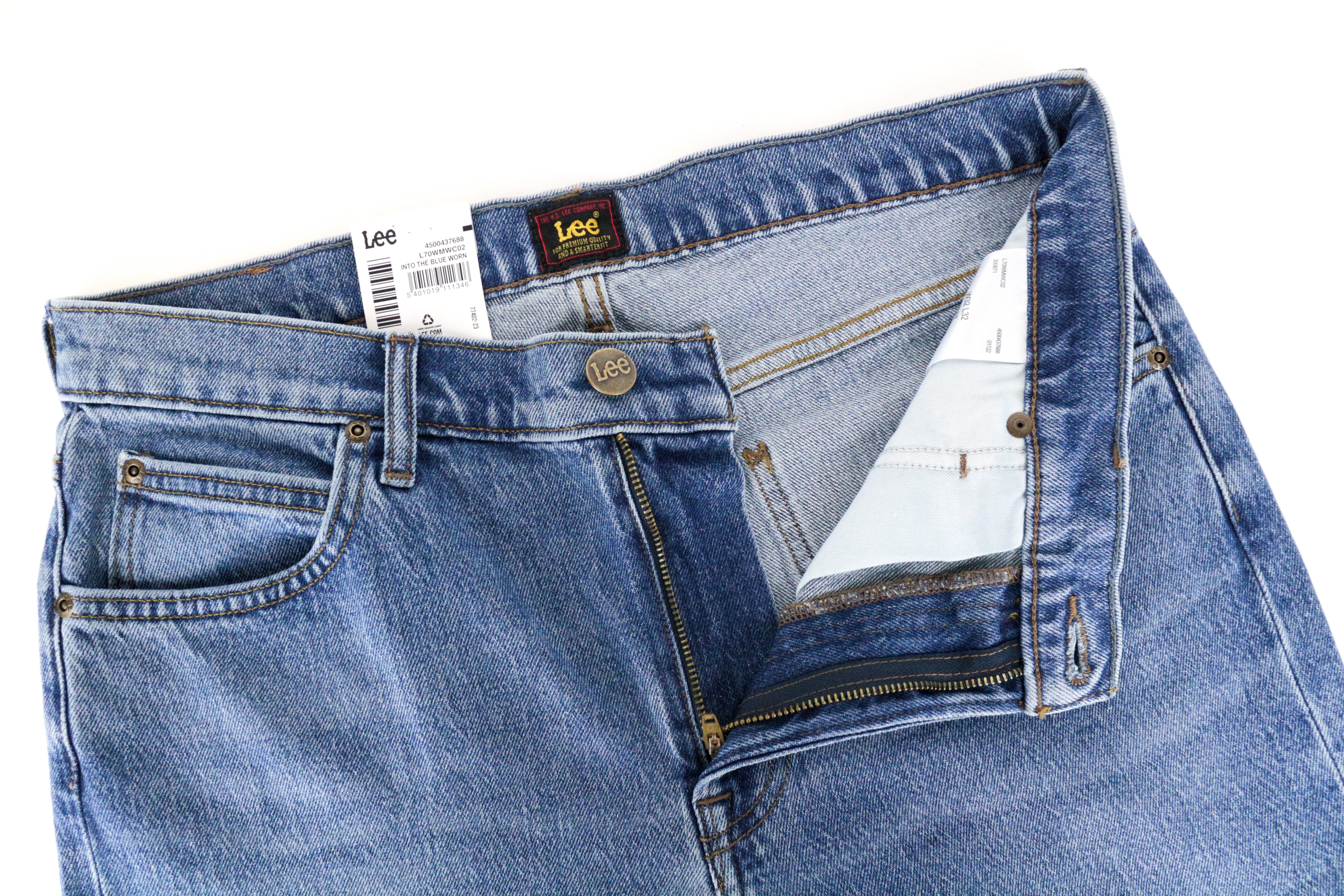 LEE West Men's Jeans W32/L32 Relaxed Fit Cotton Stretch Light Blue Denim