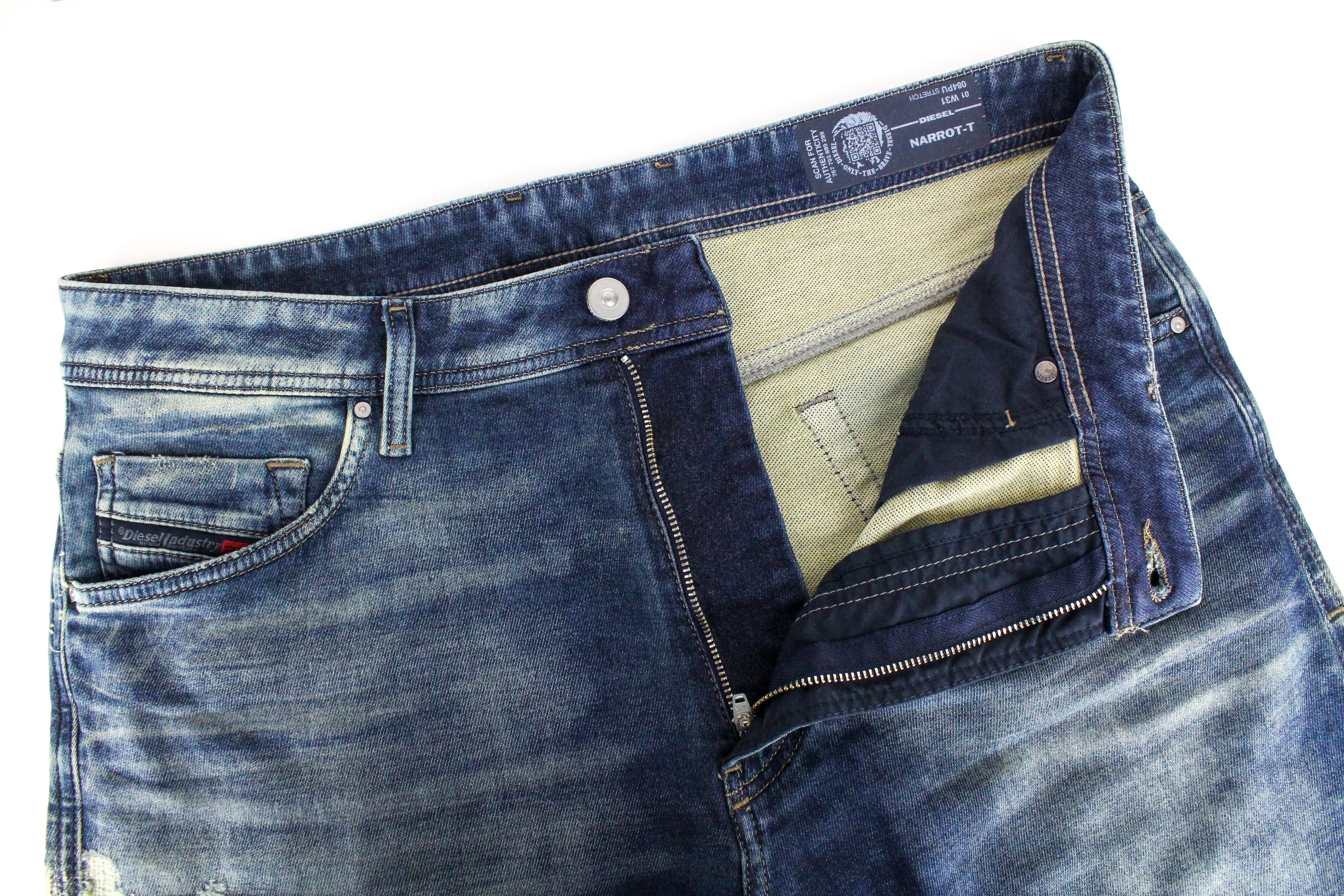 DIESEL Narrot-T 084PU Men's W31 Jeans Slim Distressed Washed Sweat Jogg