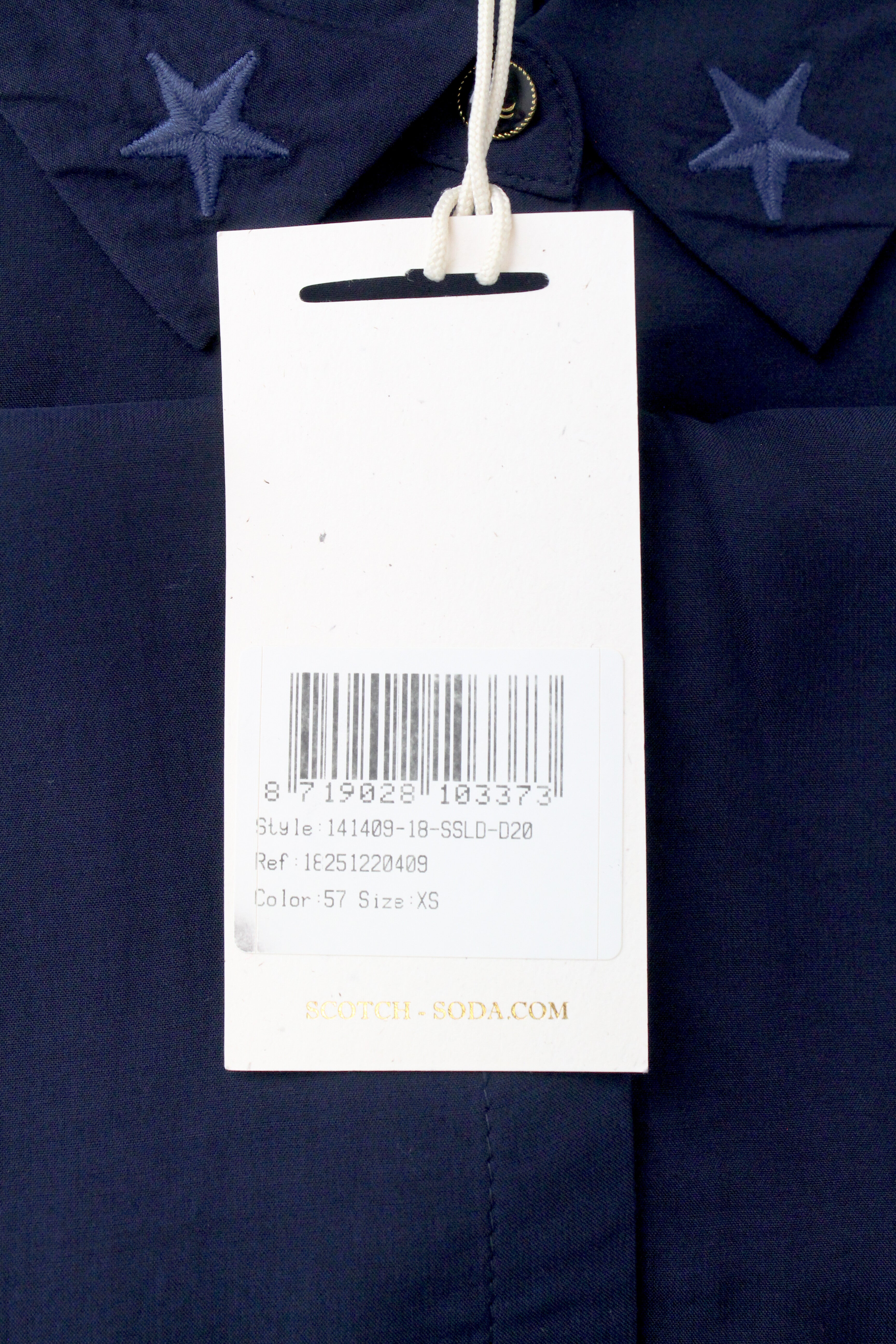 SCOTCH & SODA  Blauw Shirt XS Navy Womens Button-Up Flared Lightweight Top