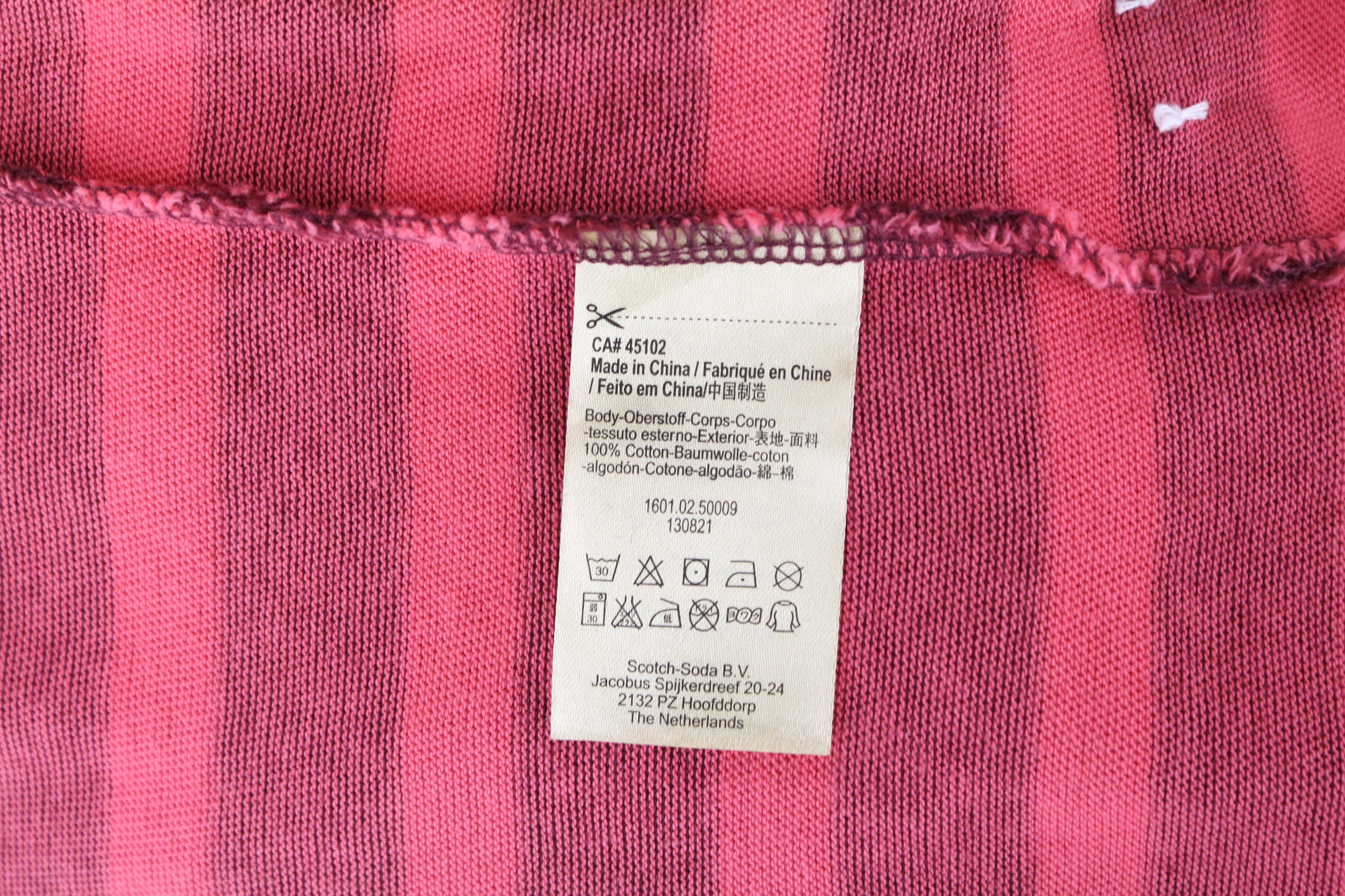 SCOTCH & SODA Ams Couture Men's Pullover Sweatshirt M Pink Cotton Striped