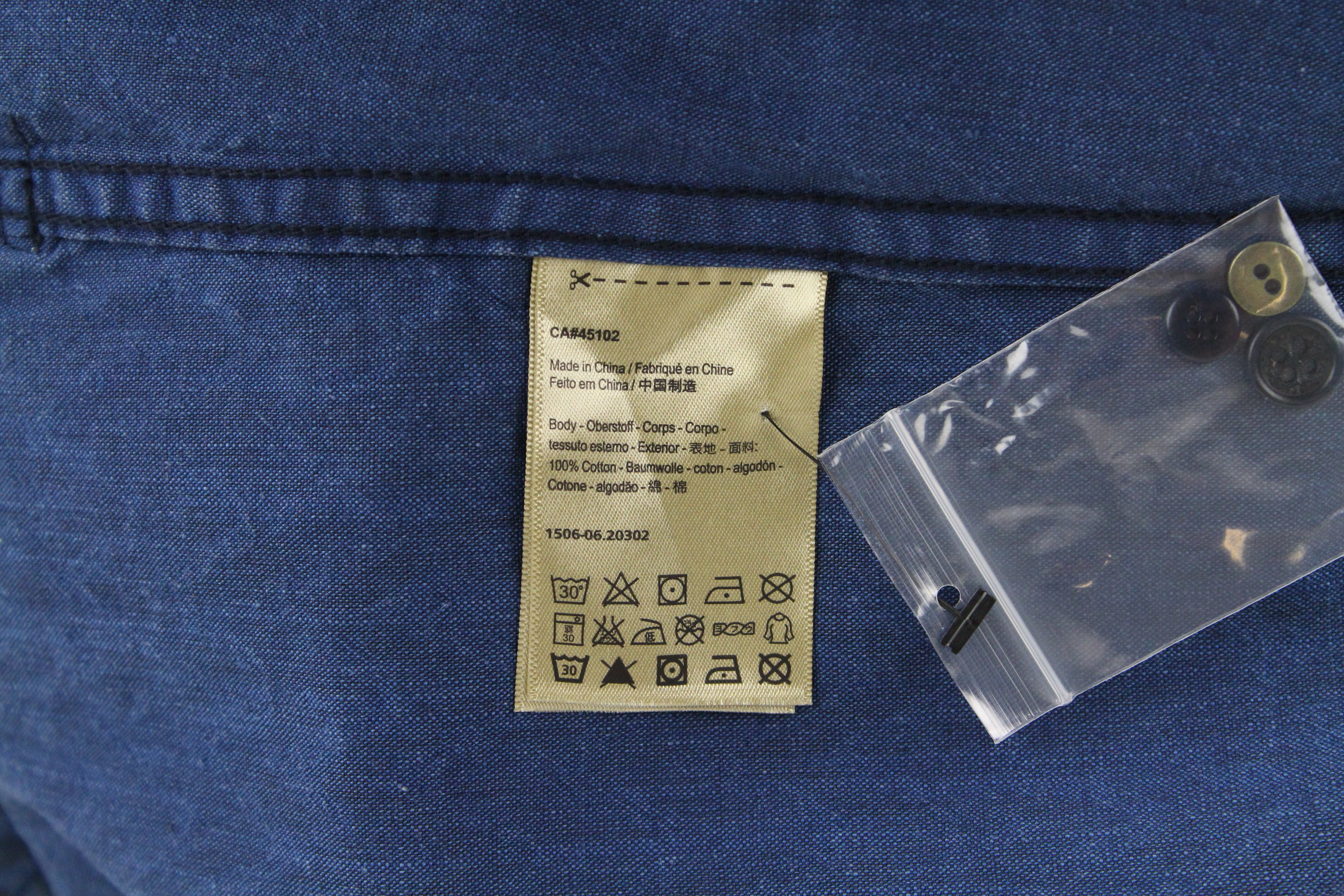 SCOTCH & SODA Ams Blauw Men's S Patterned Blue Denim Style Cotton Shirt