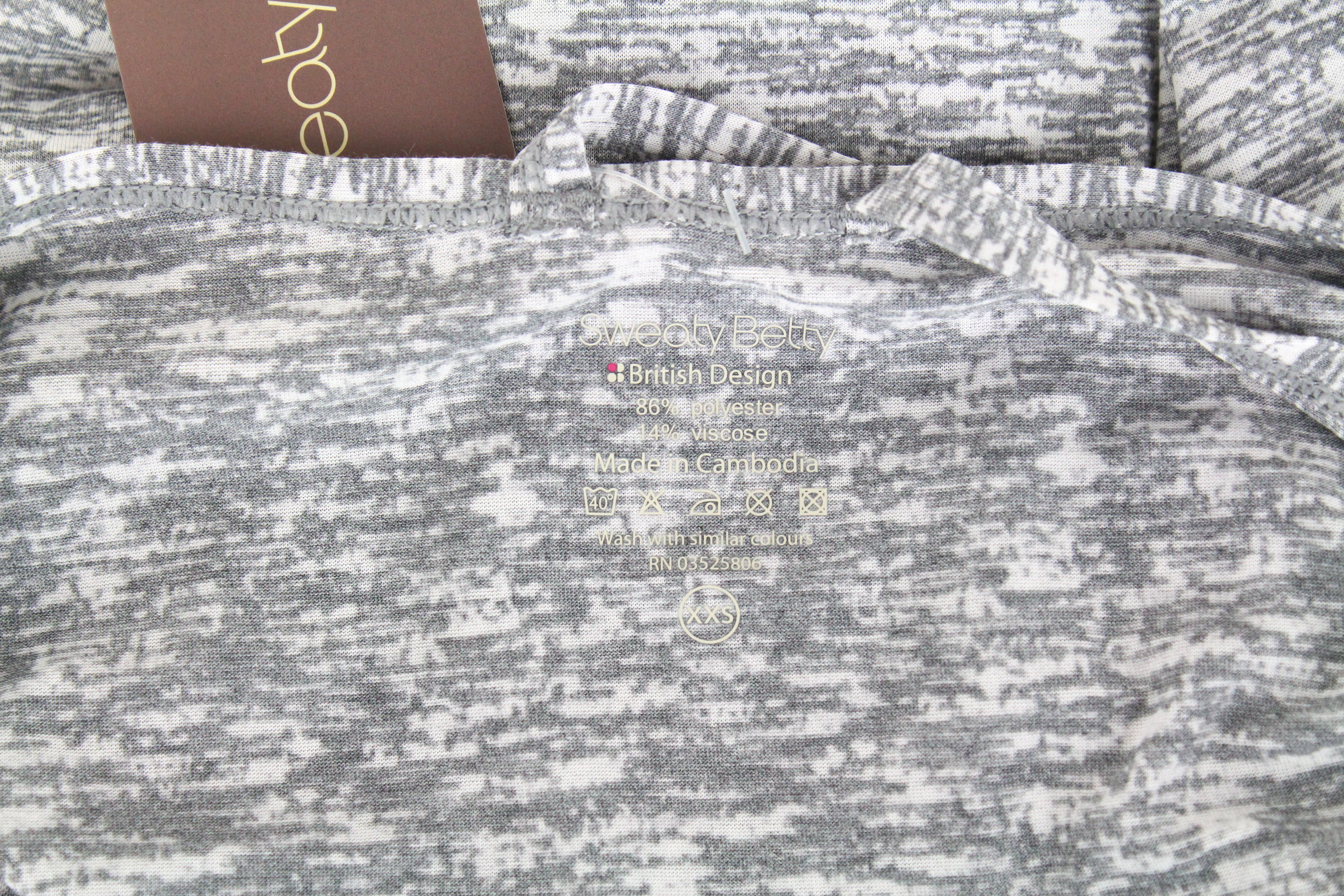 SWEATY BETTY Bakasana Yoga Women's Sport Top 2XS Grey Cross Strap Relaxed Fit