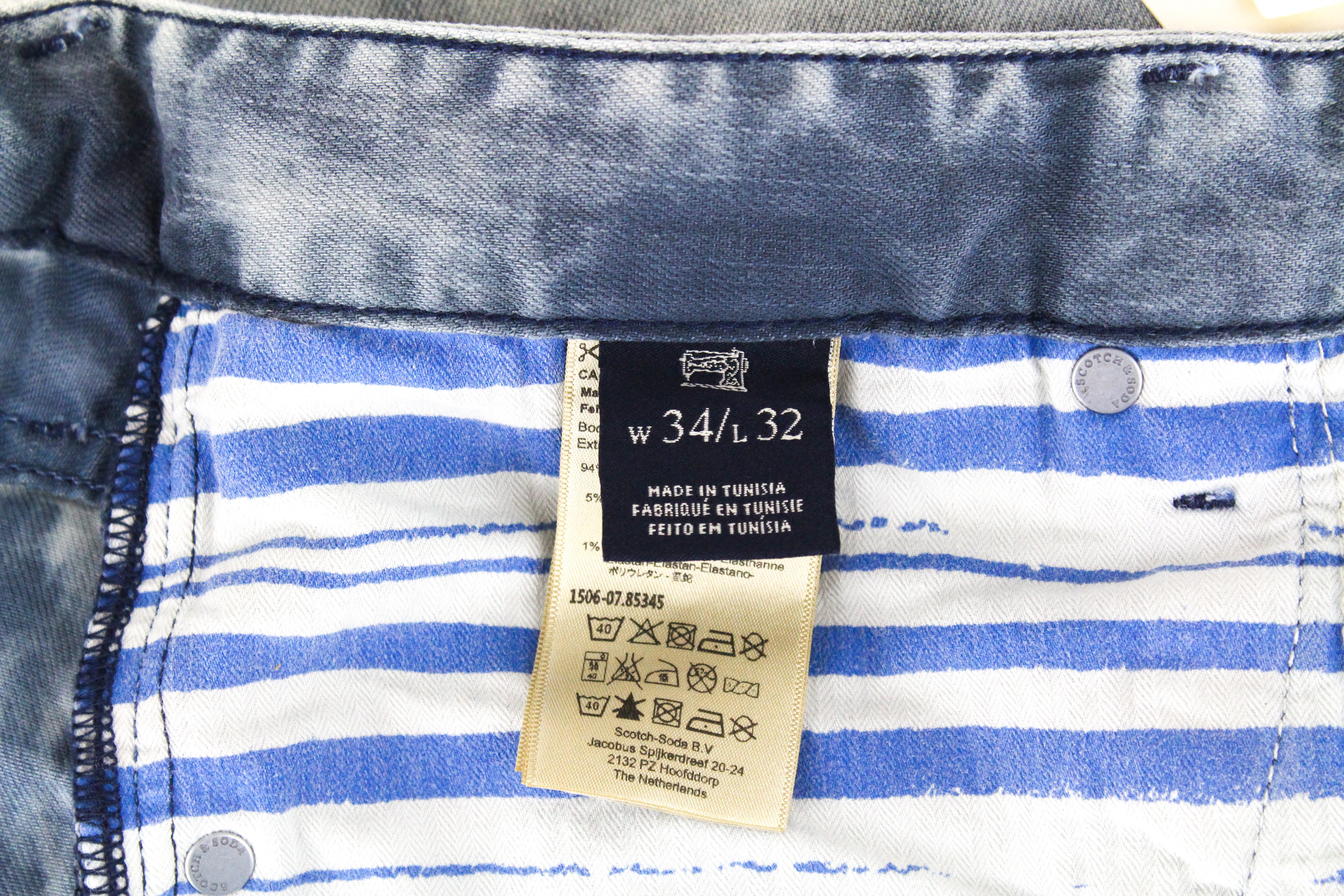 SCOTCH & SODA Ralston Men's Jeans W34/L32 Slim Fit Blue Cotton Stretch Denim