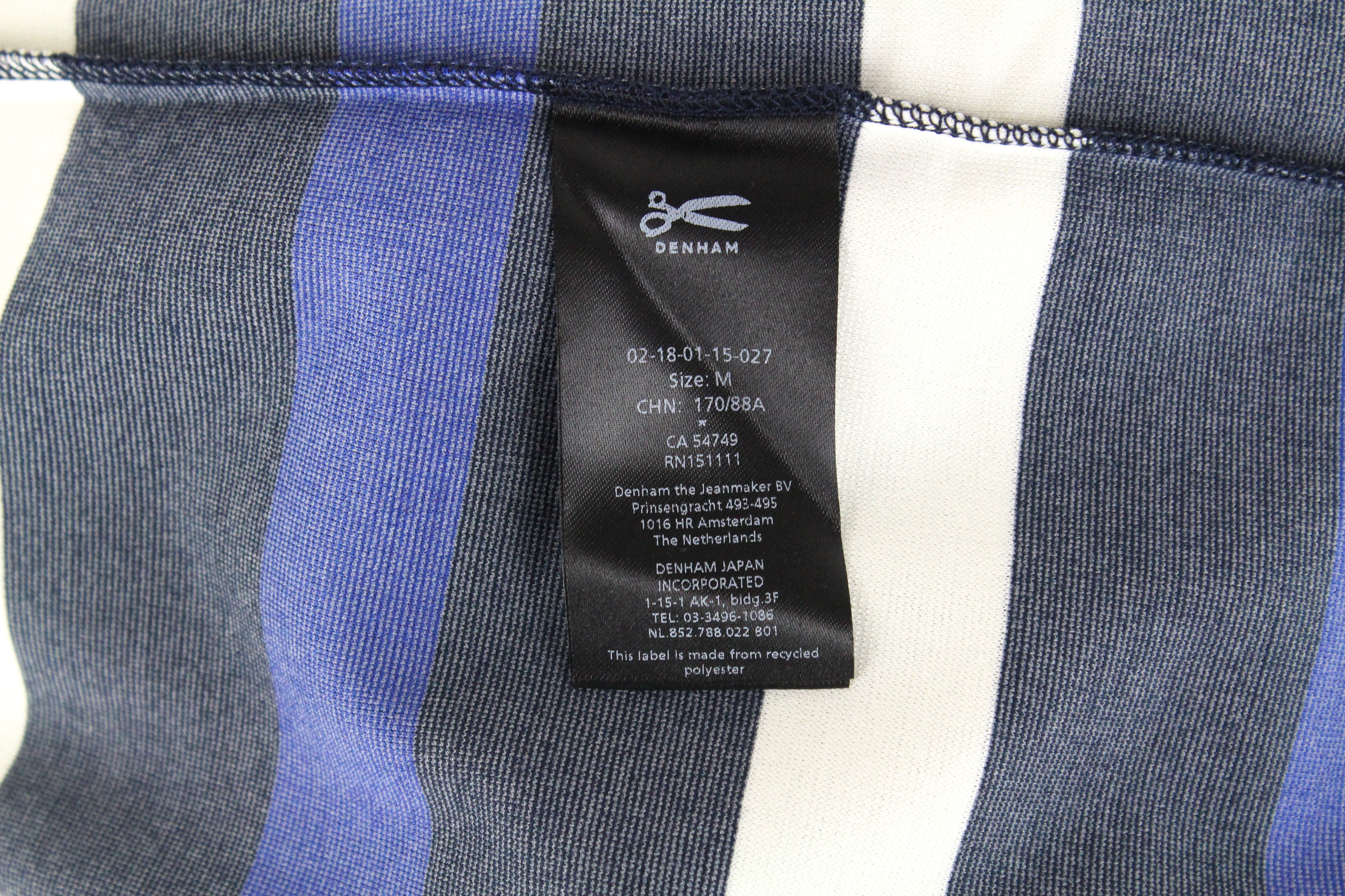 DENHAM Steal Women's M Blue Patterned Over Knee Pullover Stretch Dress