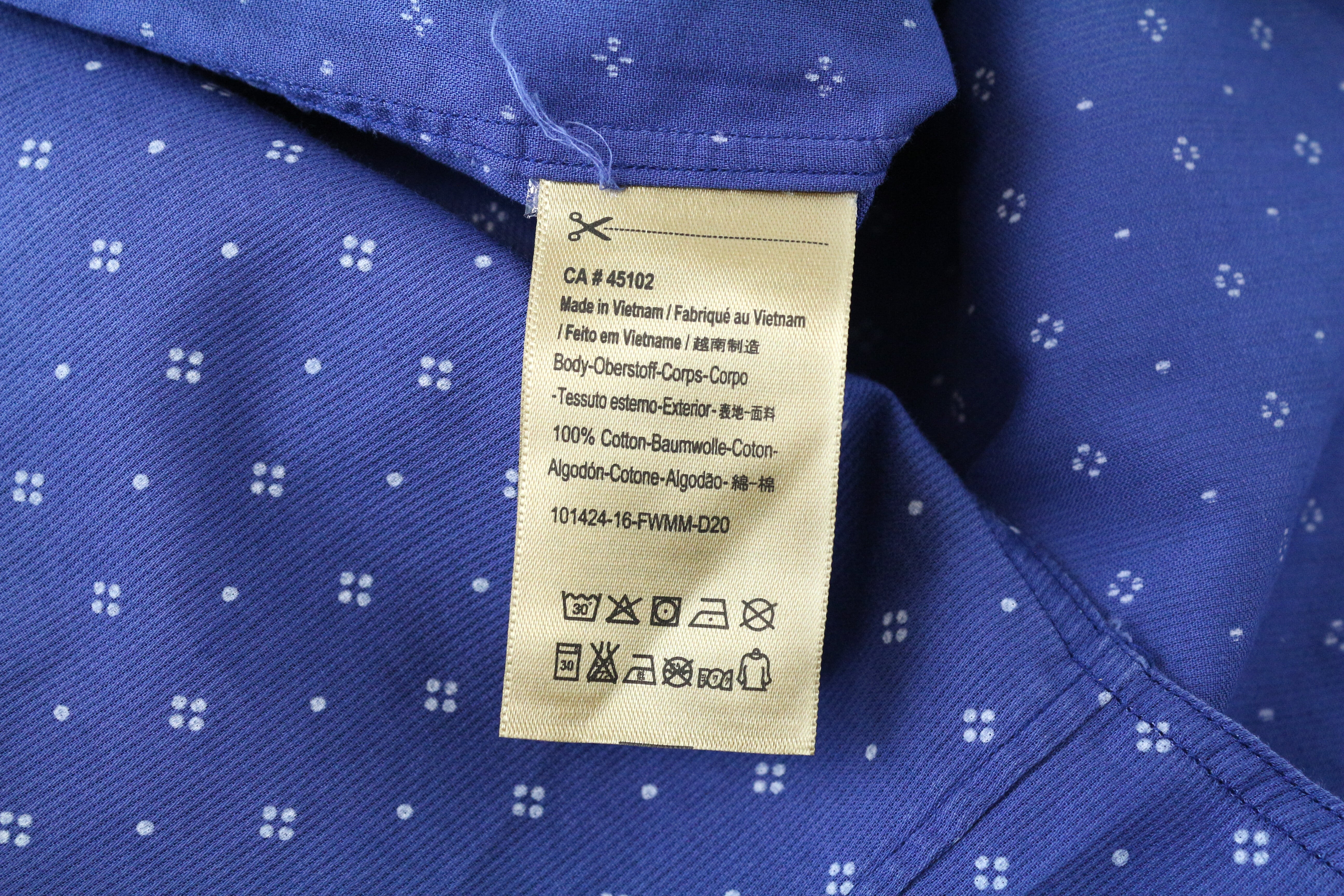 SCOTCH & SODA Men's Shirt M Blue Printed Button-Up Spread Collar Pure Cotton