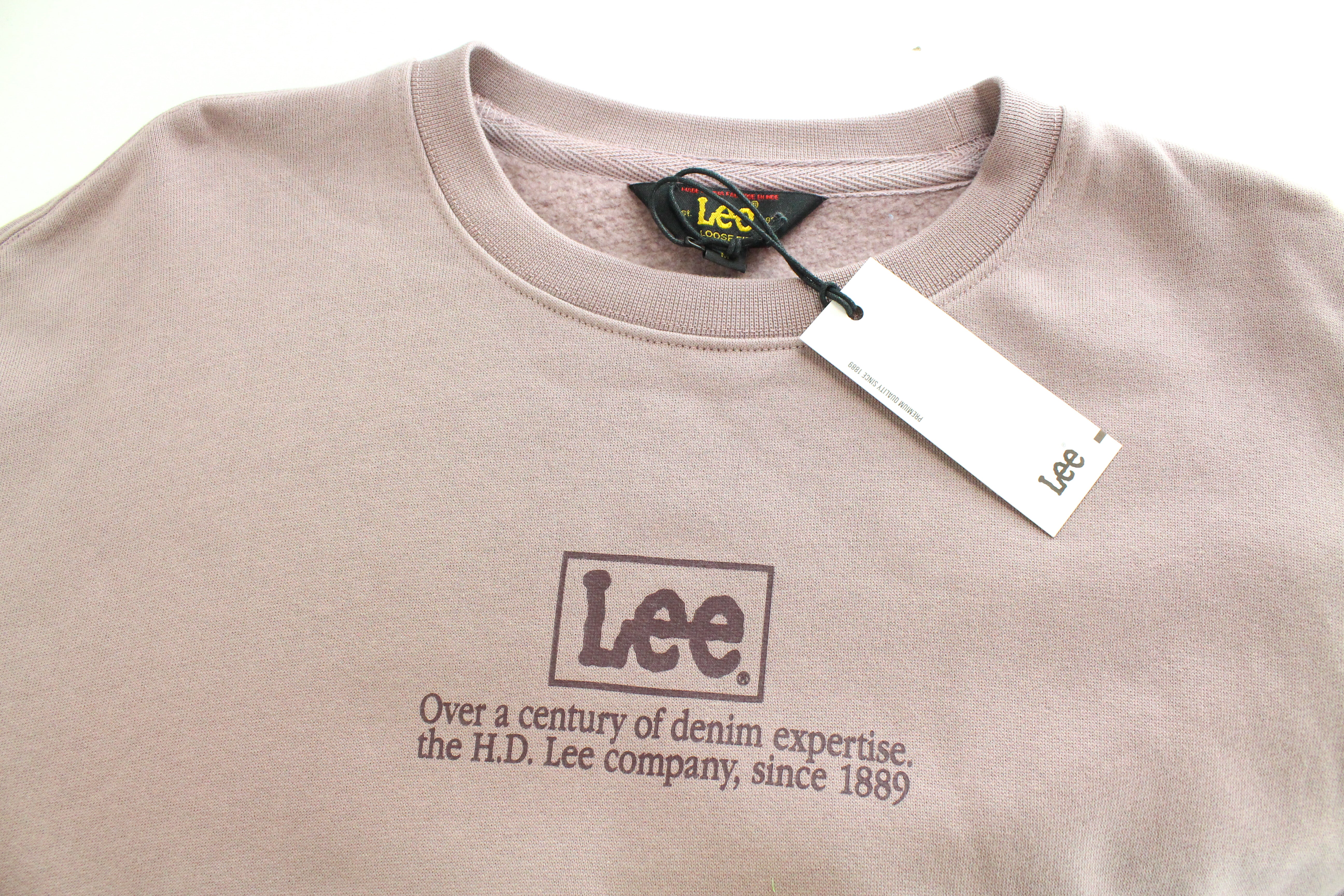 LEE Men's M Purple Storm Jersey Fleece Sweatshirt Crew Neck Loose Fit