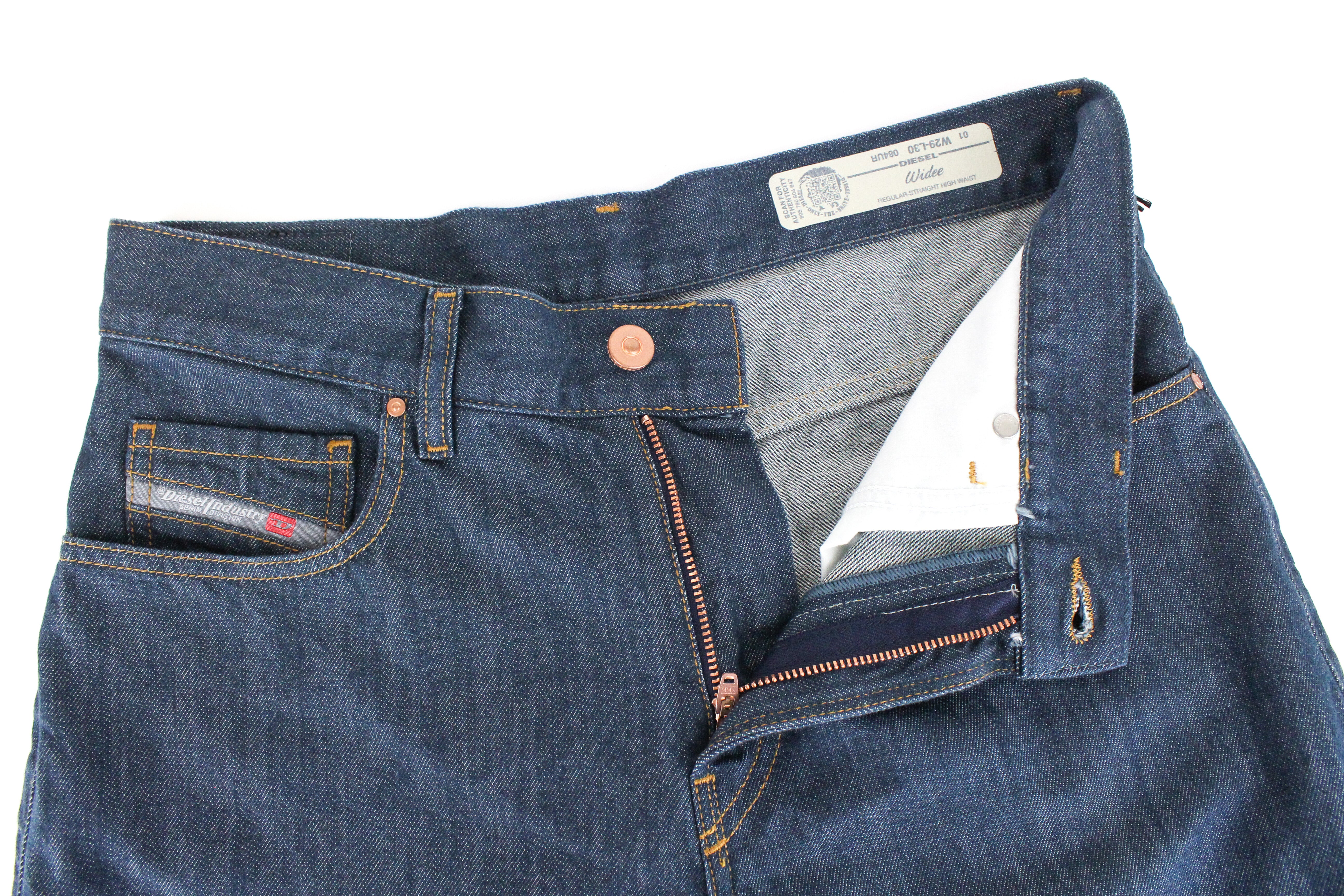 DIESEL Widee 084UR Women's Jeans W26/L30 Casual Straight Blue Cotton Fit Denim