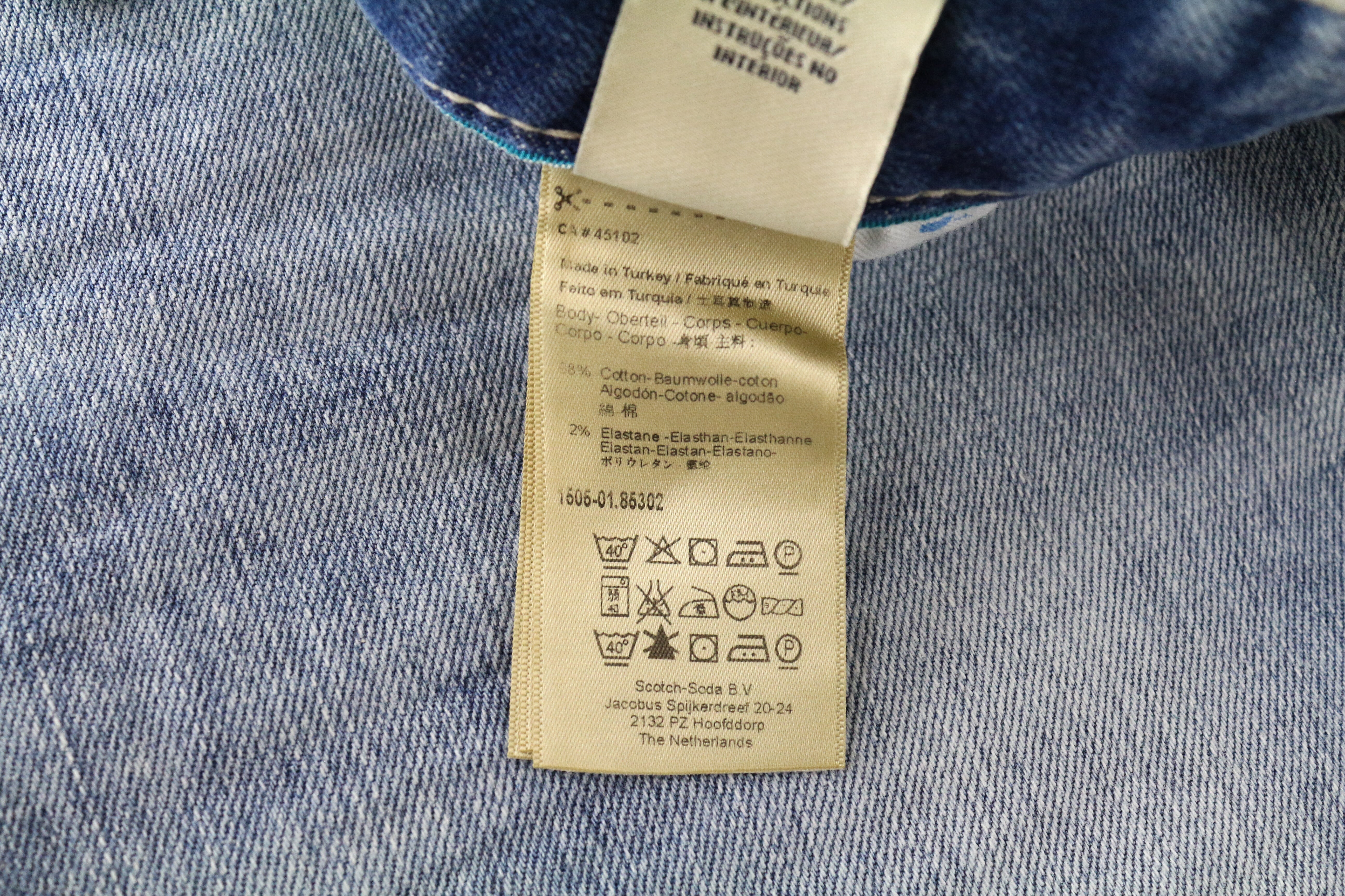 „SCOTCH &amp; SODA“ skim vyriški W34/L34 ploni skalbti mėlyni tamprūs džinsai 