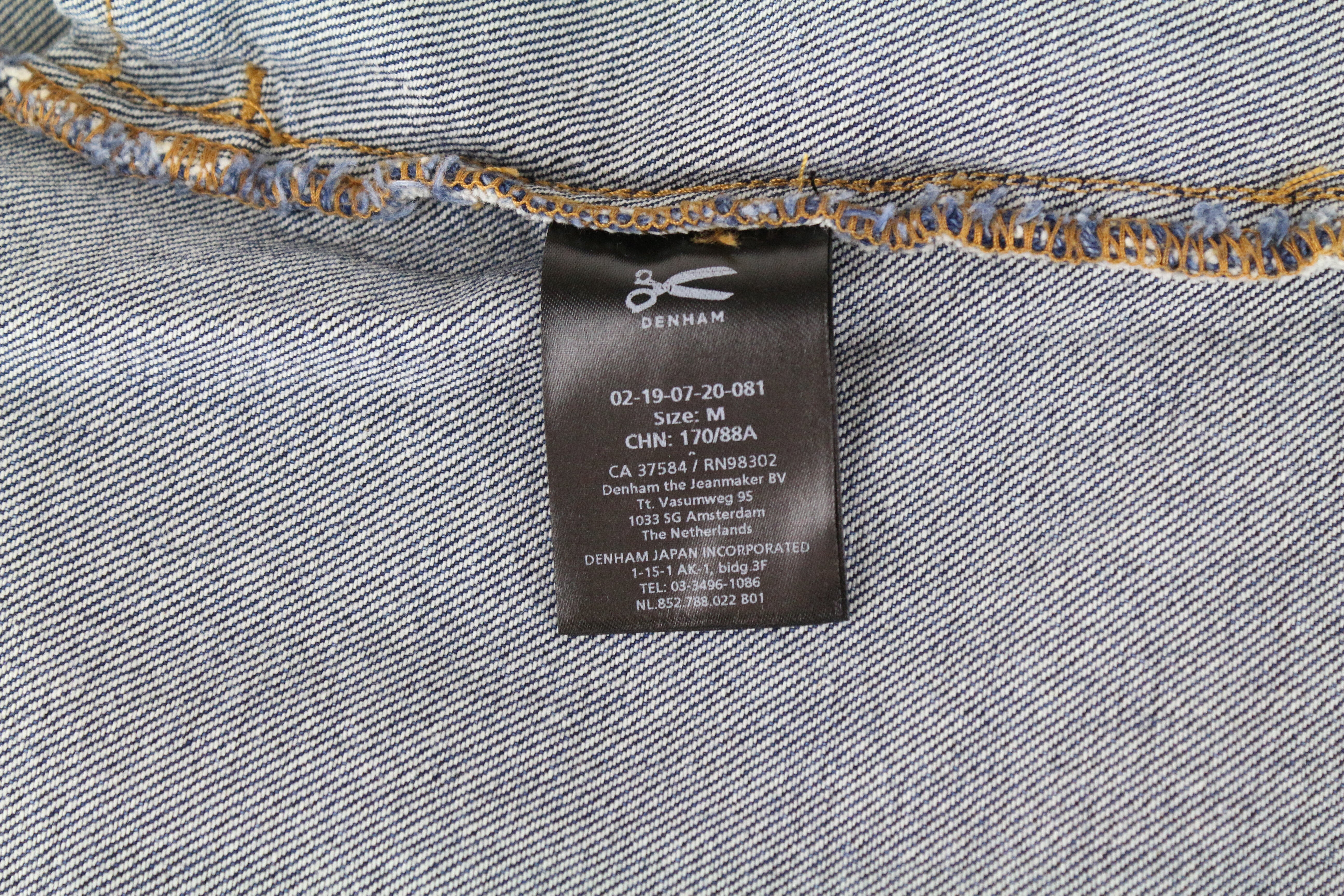 DENHAM Century Trucker Jacket M Blue Long Sleeve Cotton Logo Denim Men's Style